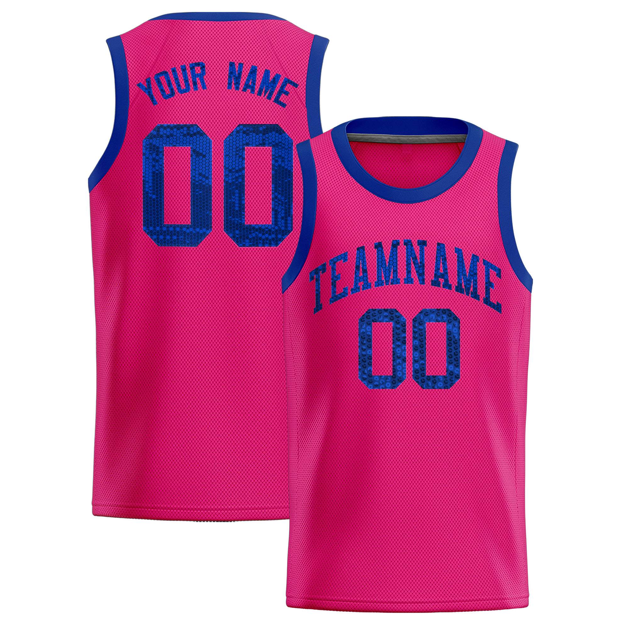 Custom Pink Sequined Tops Athletic Basketball Jersey|KXKSHOP