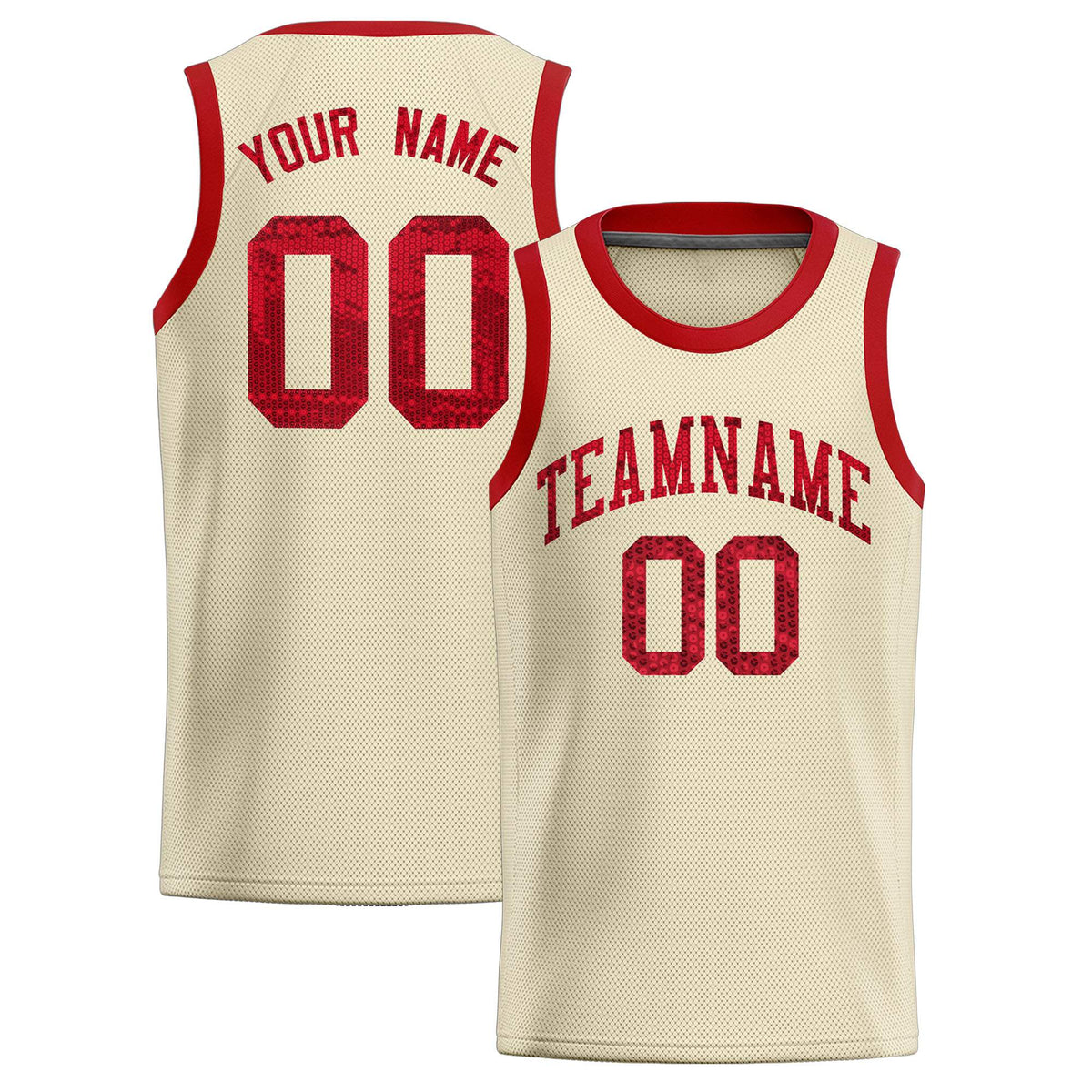 Custom Cream Sequined Tops Athletic Basketball Jersey|KXKSHOP