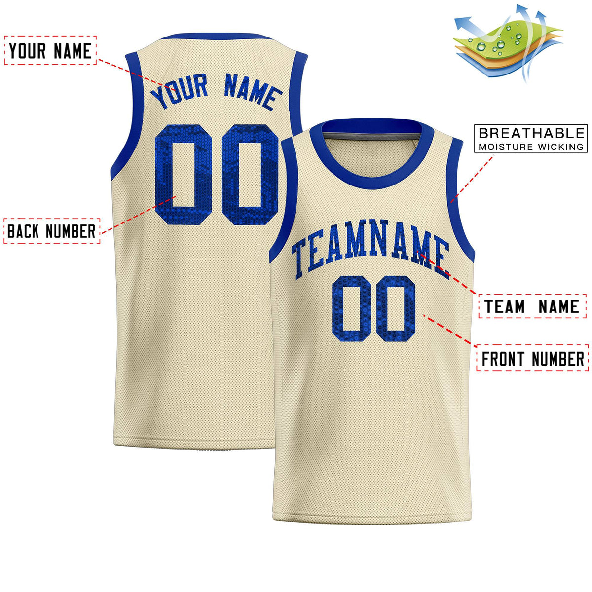 Custom Cream Sequined Tops Athletic Basketball Jersey|KXKSHOP