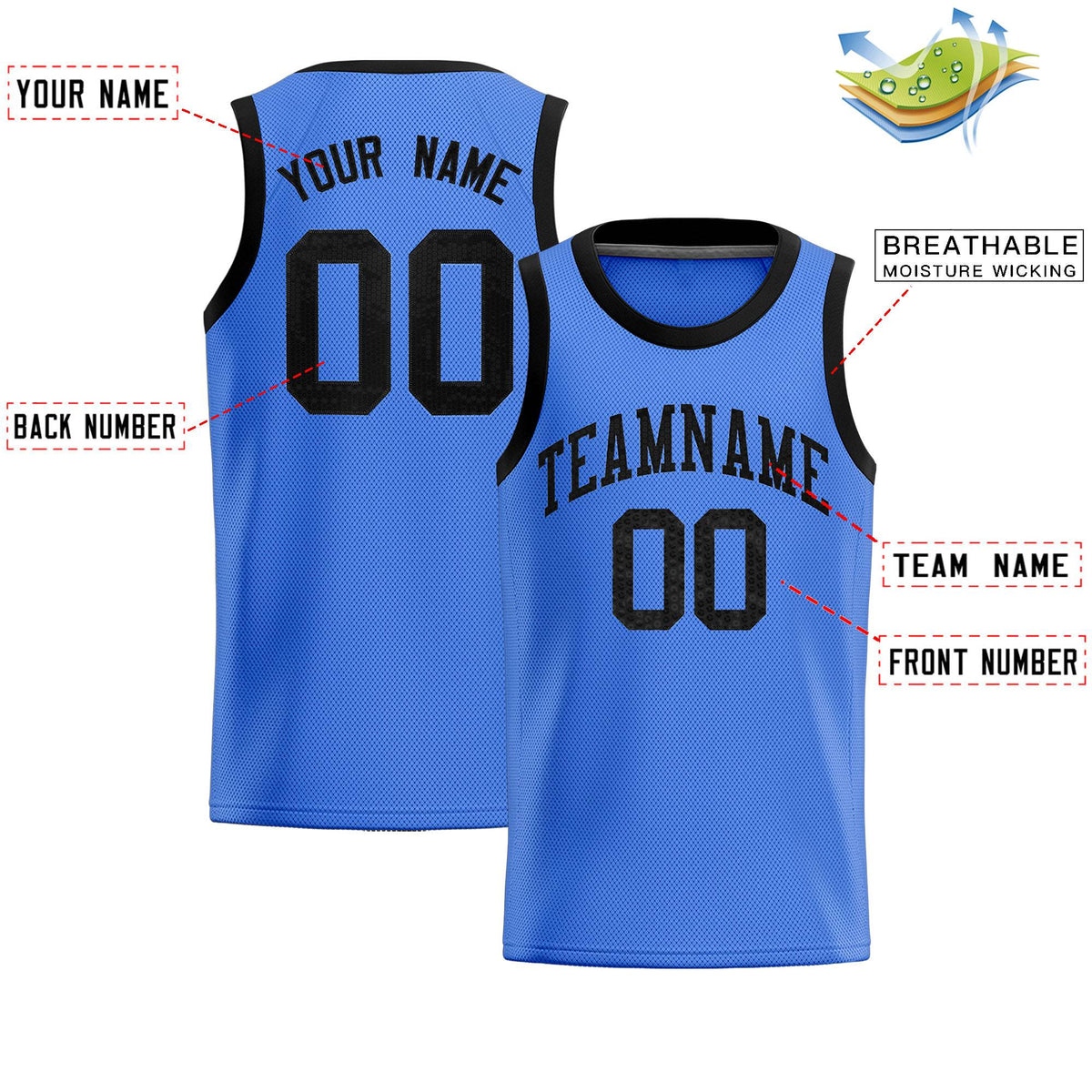 Custom Powder Blue Sequined Tops Athletic Basketball Jersey|KXKSHOP