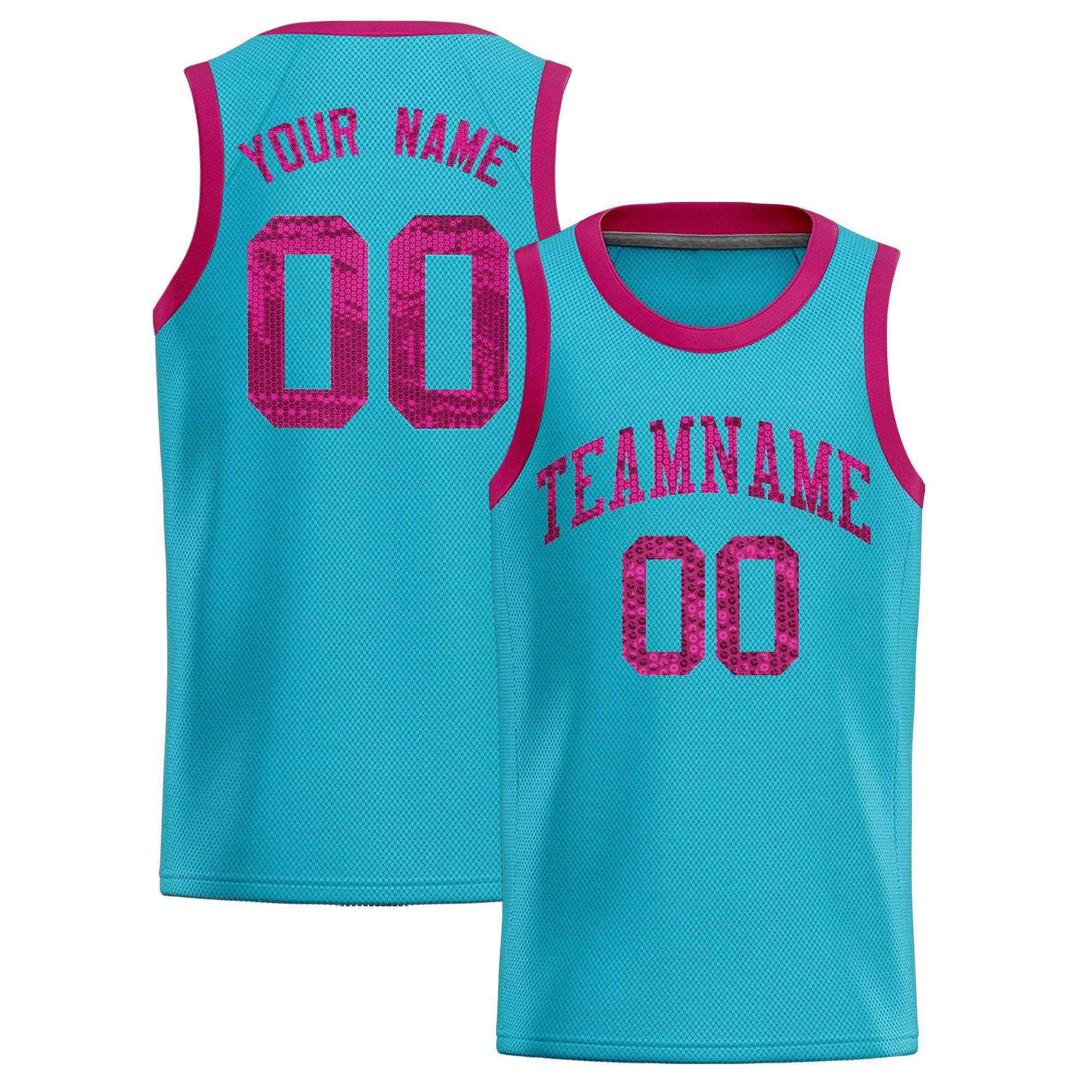 Custom Sky Blue Sequined Tops Athletic Basketball Jersey|KXKSHOP