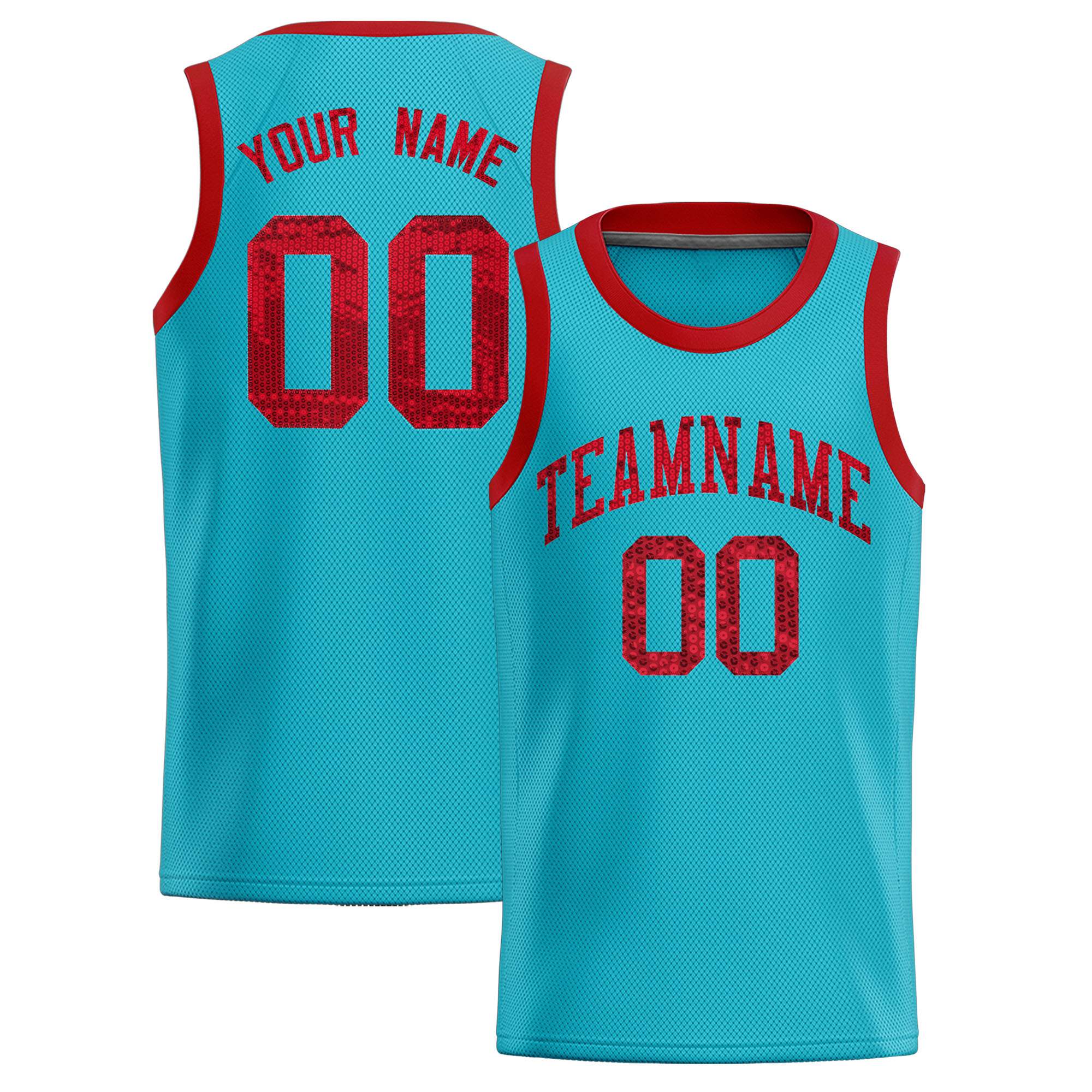 Custom Sky Blue Sequined Tops Athletic Basketball Jersey|KXKSHOP
