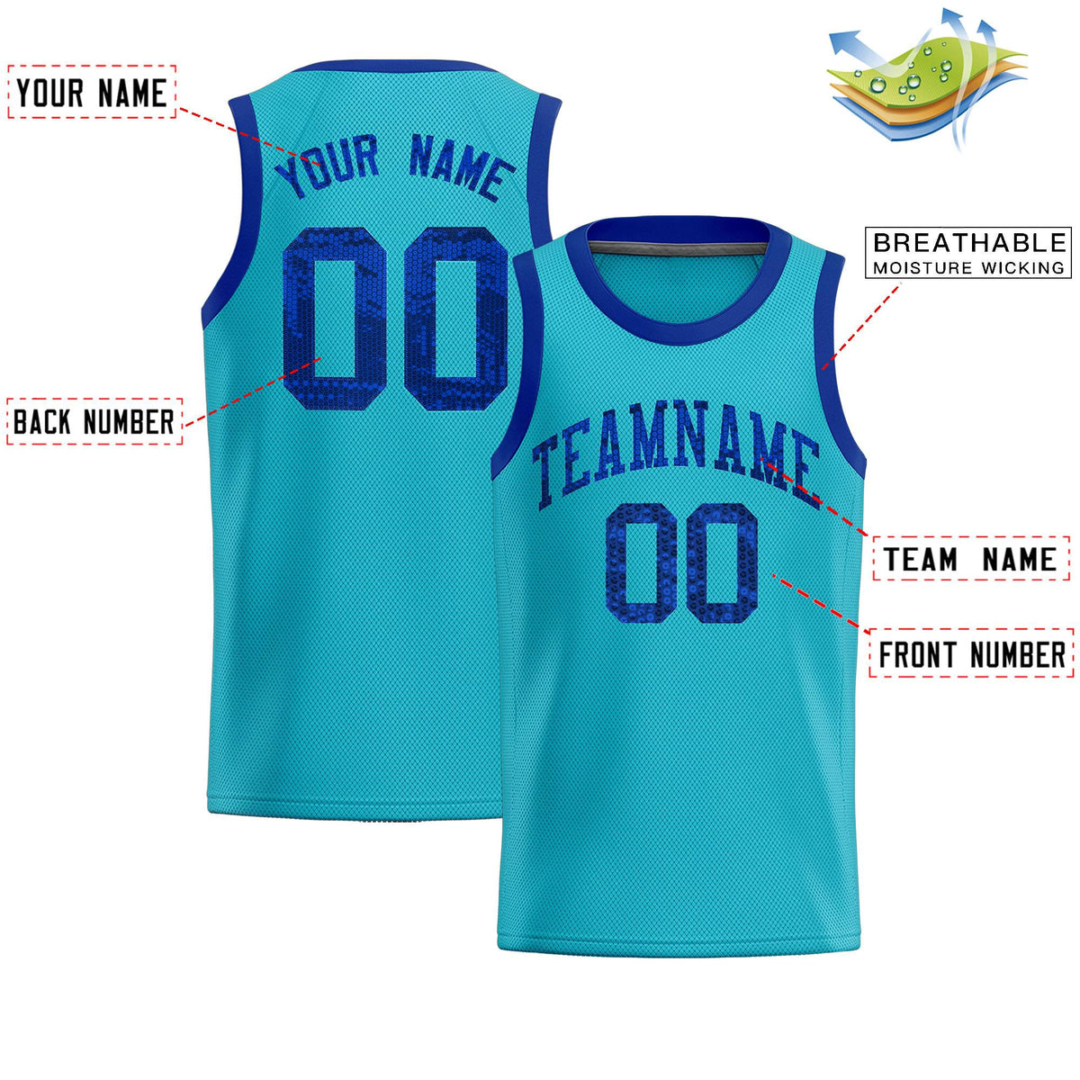 Custom Sky Blue Sequined Tops Athletic Basketball Jersey|KXKSHOP