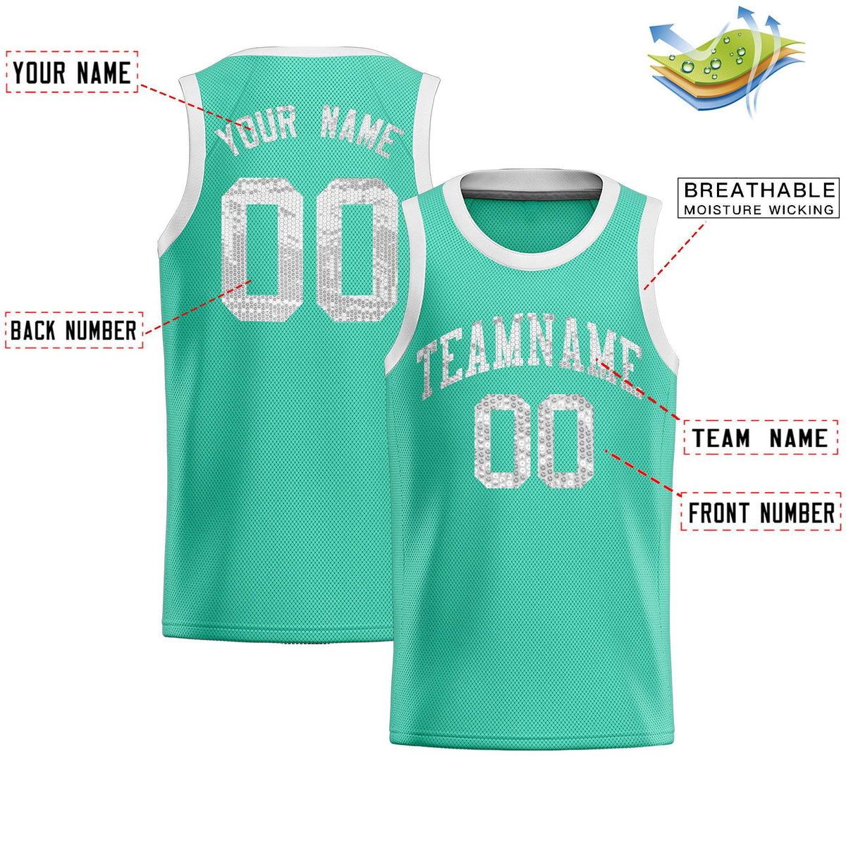 Custom Bright Green Sequined Tops Athletic Basketball Jersey|KXKSHOP