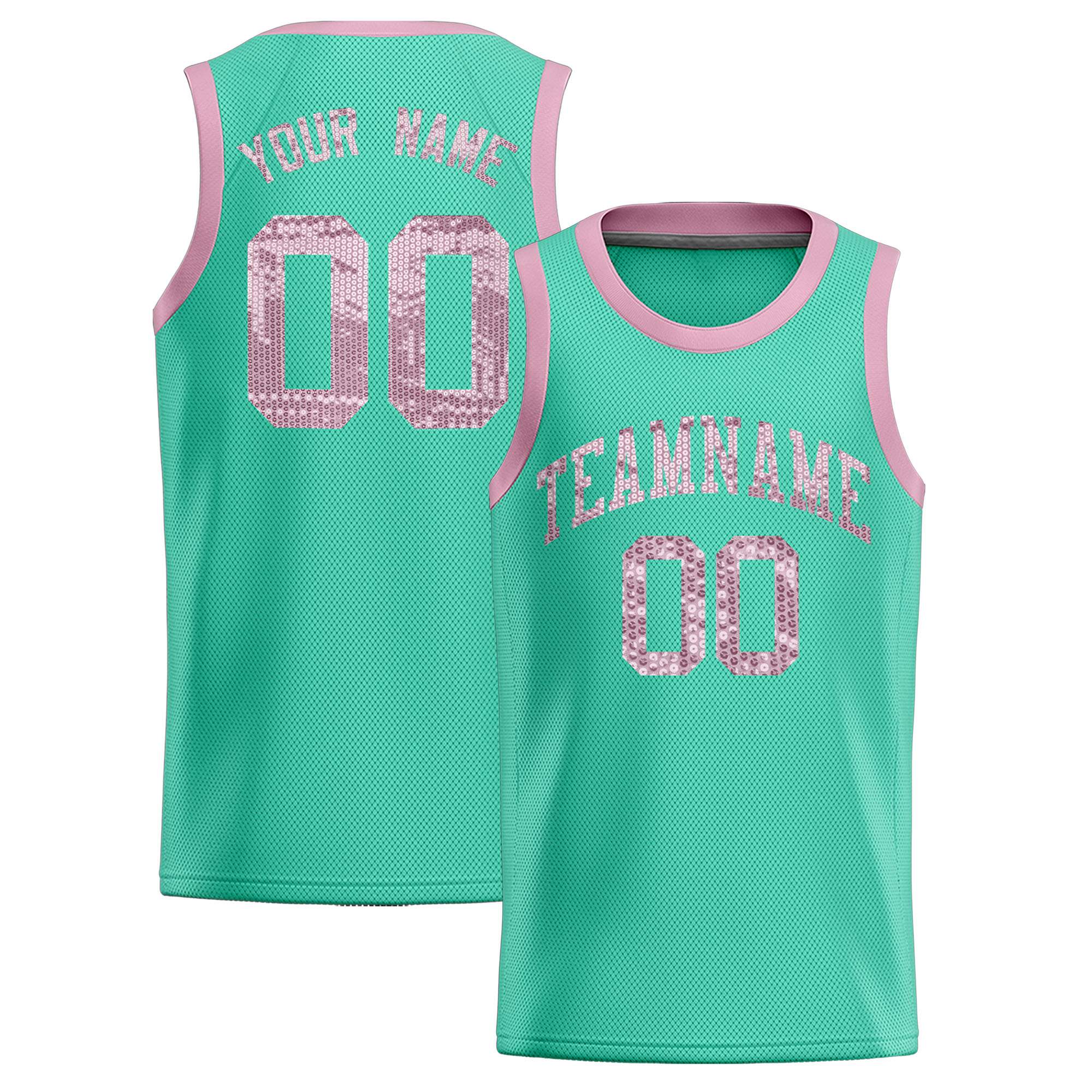 Custom Bright Green Sequined Tops Athletic Basketball Jersey|KXKSHOP