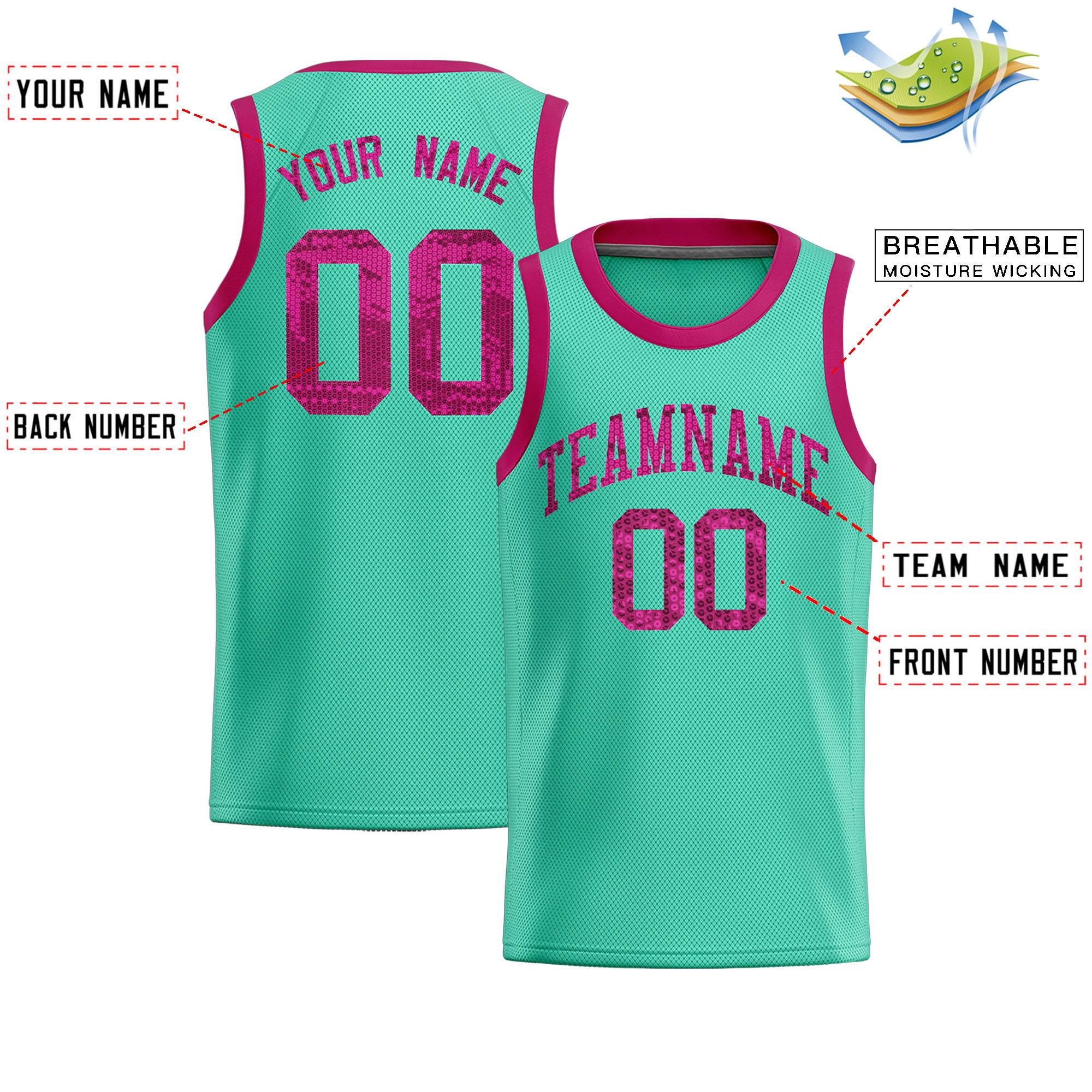 Custom Bright Green Sequined Tops Athletic Basketball Jersey|KXKSHOP