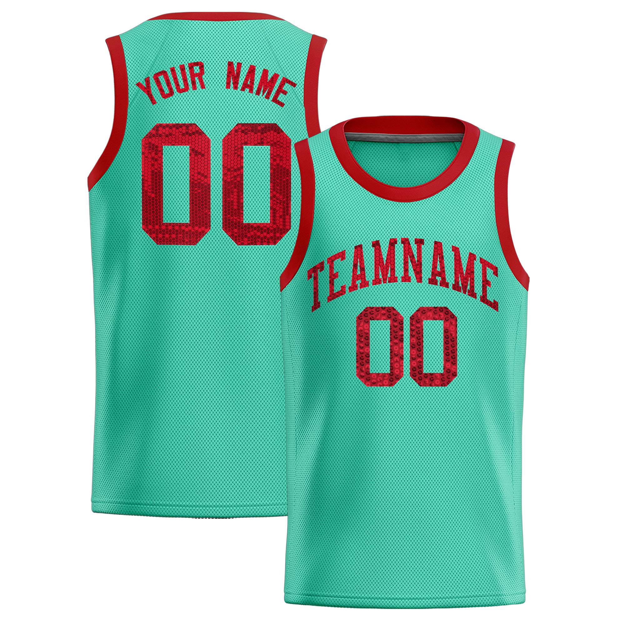 Custom Bright Green Sequined Tops Athletic Basketball Jersey|KXKSHOP
