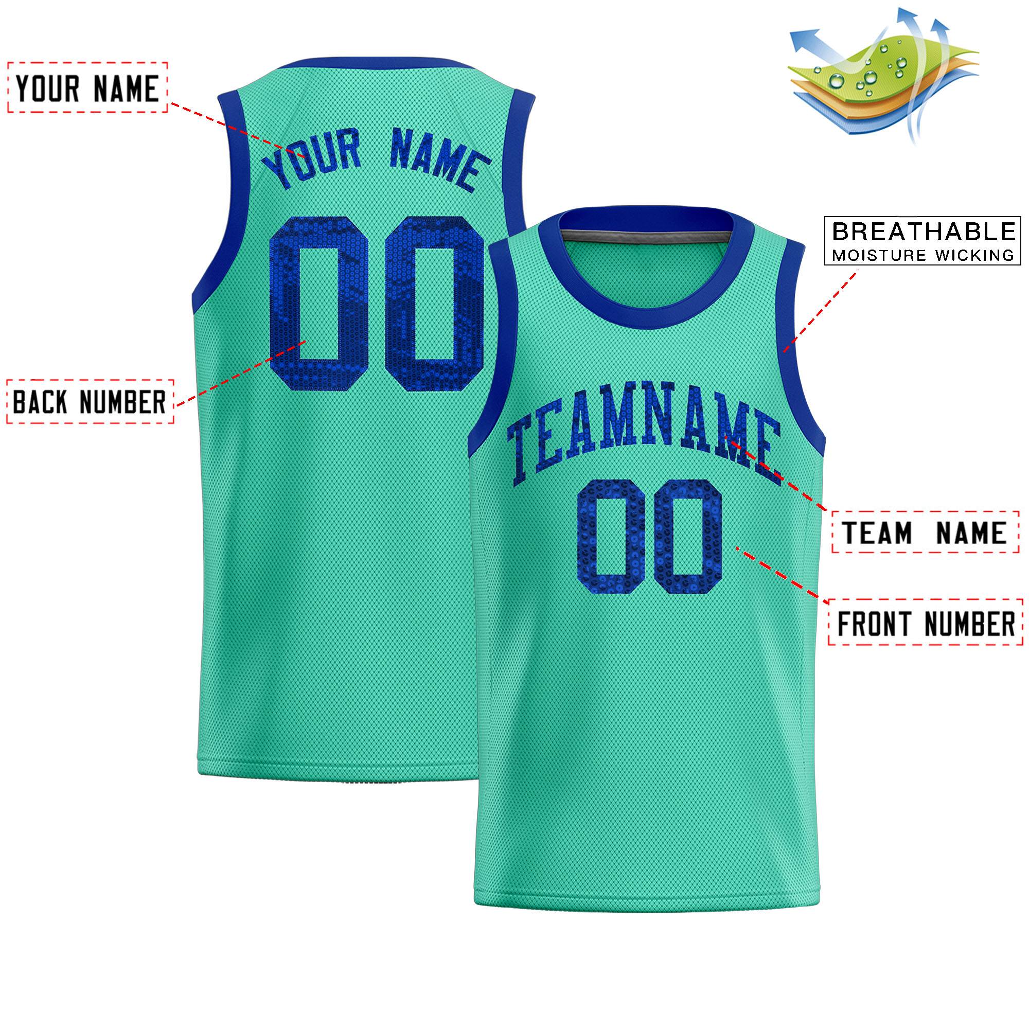 Custom Bright Green Sequined Tops Athletic Basketball Jersey|KXKSHOP
