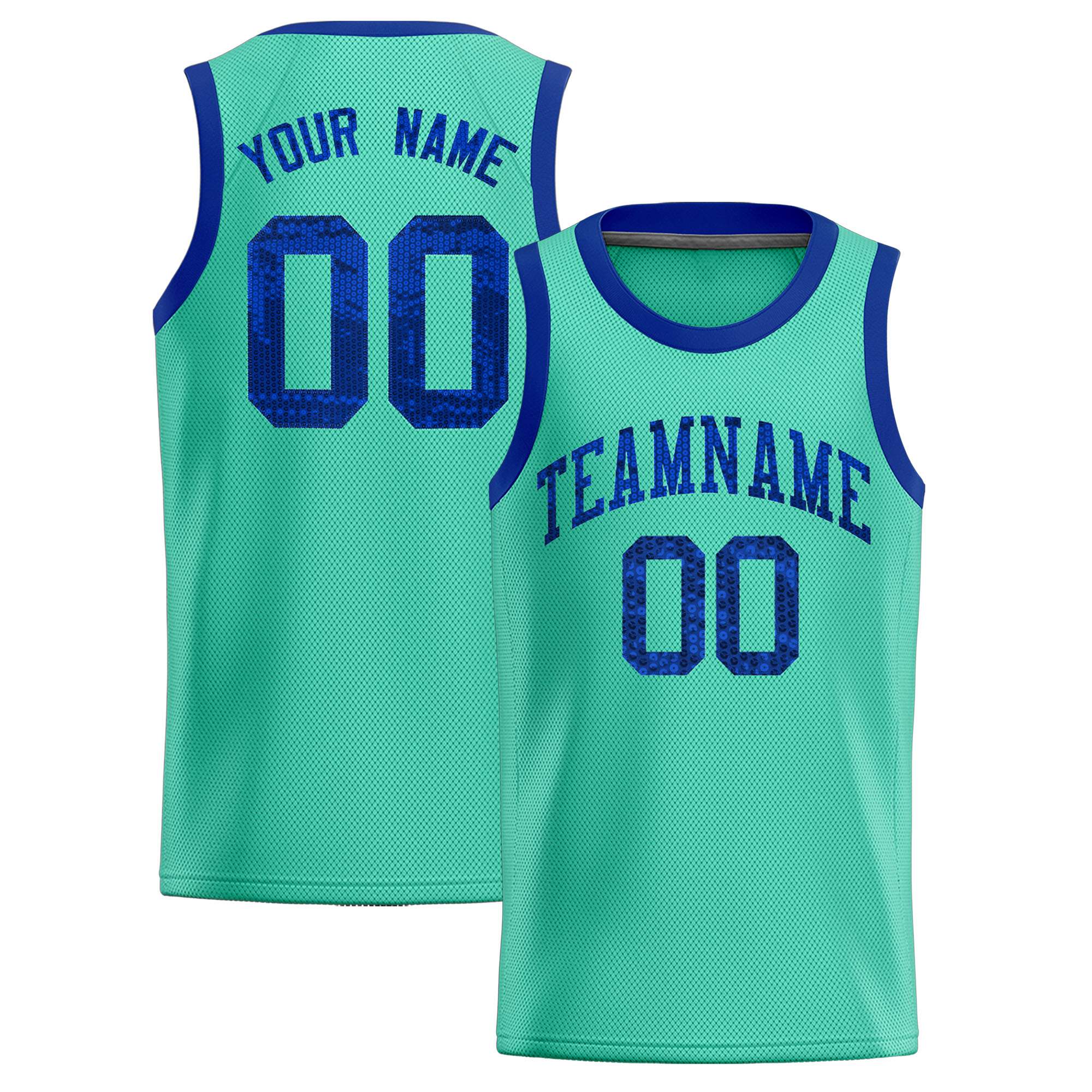 Custom Bright Green Sequined Tops Athletic Basketball Jersey|KXKSHOP