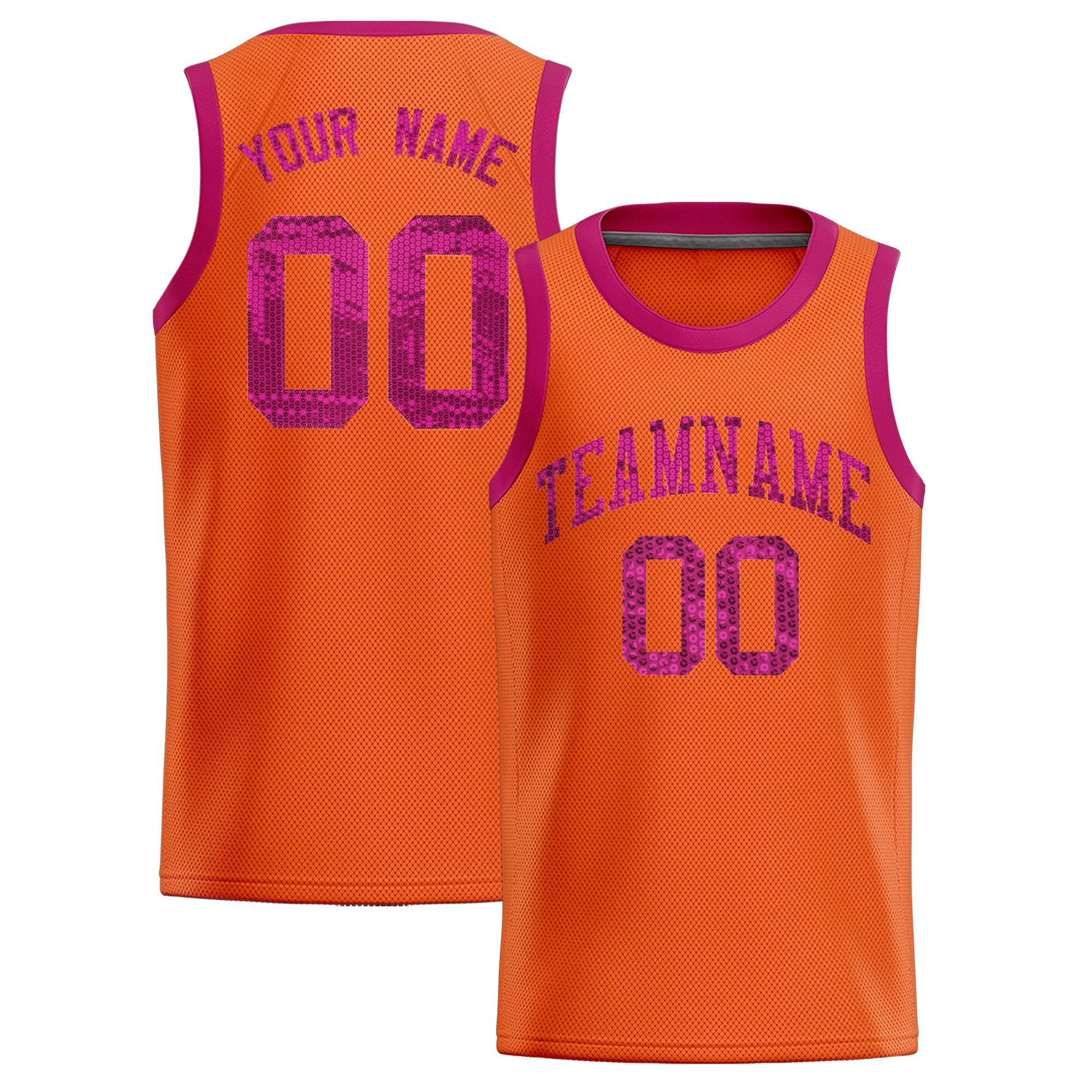 Custom Orange Sequined Tops Athletic Basketball Jersey|KXKSHOP