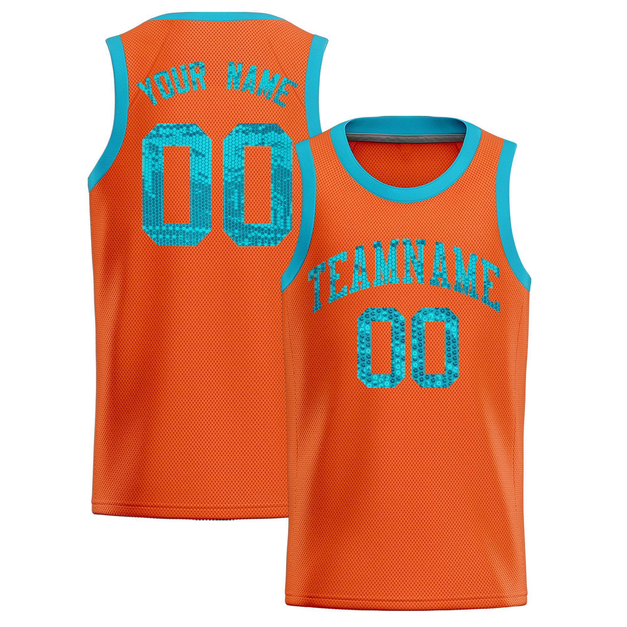 Custom Orange Sequined Tops Athletic Basketball Jersey|KXKSHOP