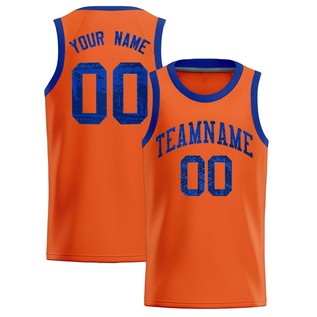 Custom Orange Sequined Tops Athletic Basketball Jersey|KXKSHOP