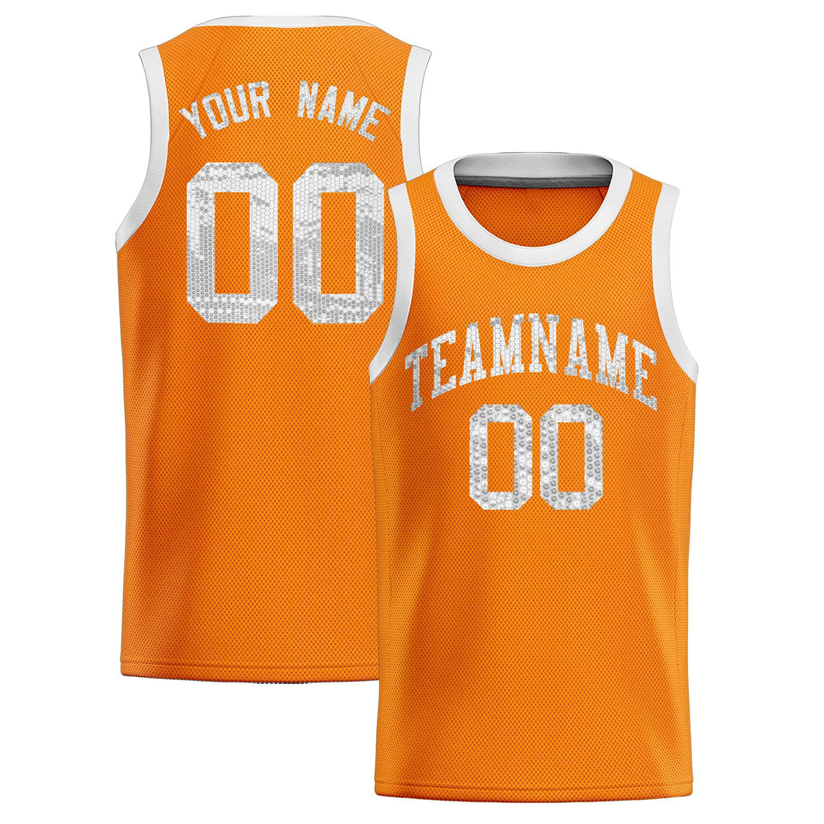 Custom Orange Sequined Tops Athletic Basketball Jersey|KXKSHOP