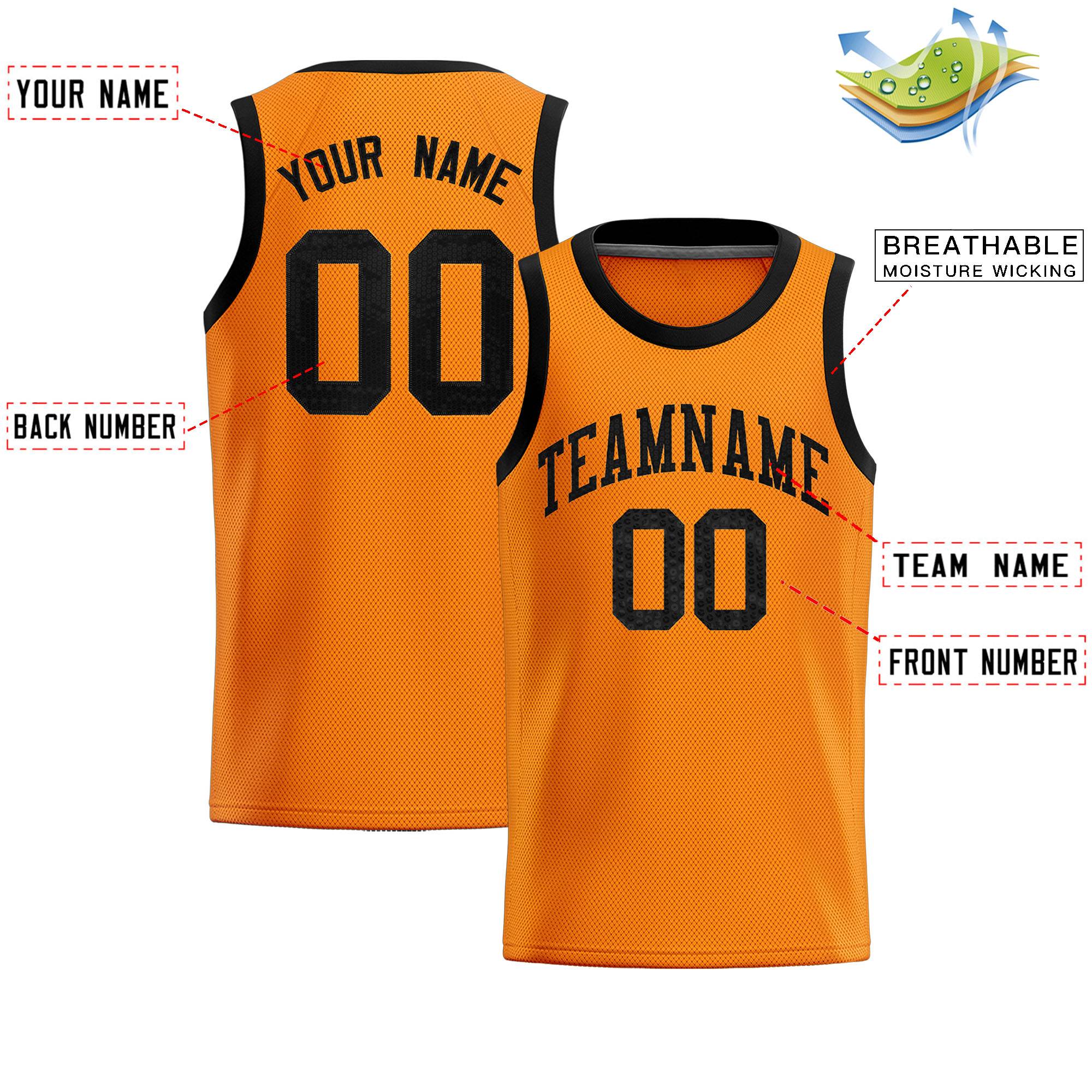 Custom Orange Sequined Tops Athletic Basketball Jersey|KXKSHOP