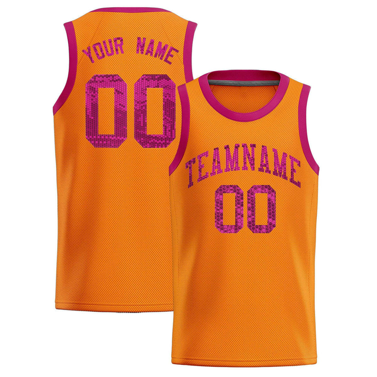 Custom Orange Sequined Tops Athletic Basketball Jersey|KXKSHOP