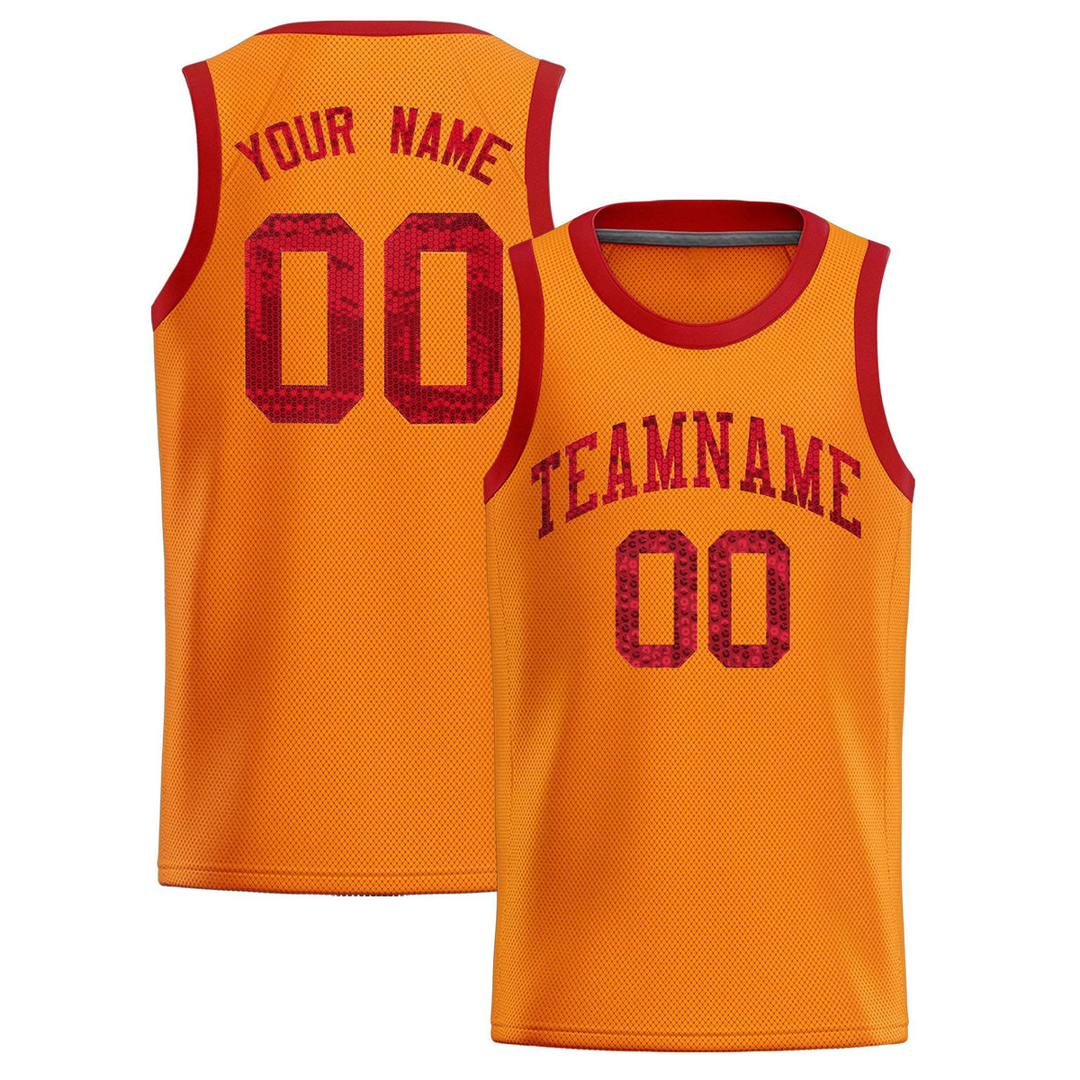 Custom Orange Sequined Tops Athletic Basketball Jersey|KXKSHOP