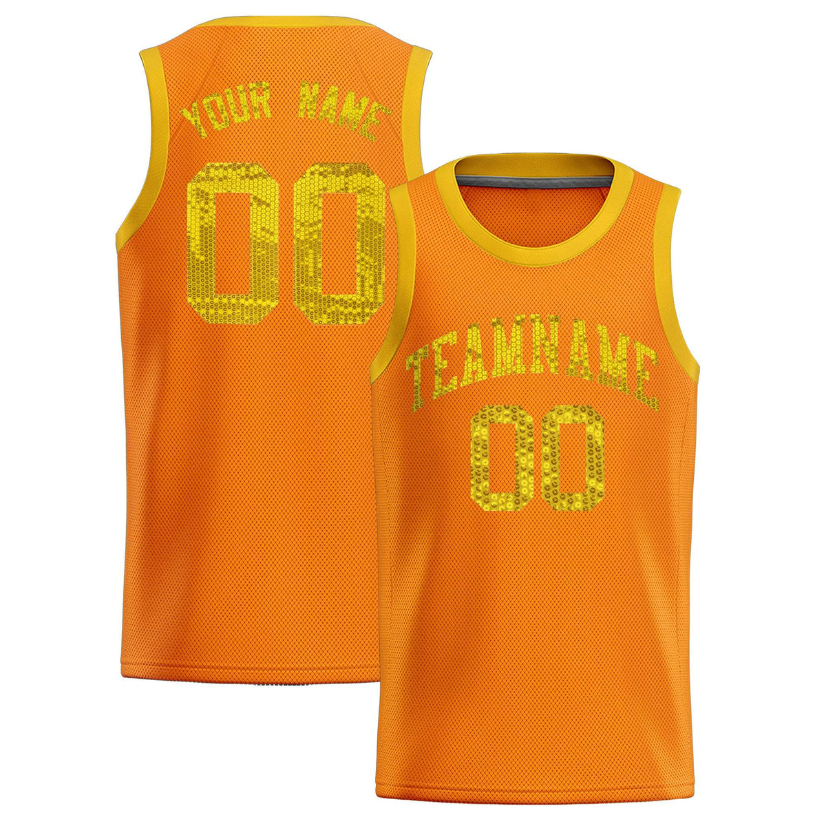 Custom Orange Sequined Tops Athletic Basketball Jersey|KXKSHOP