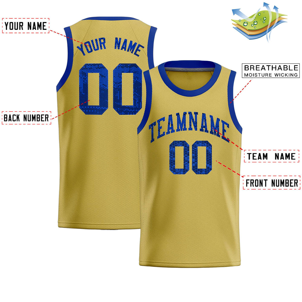 Custom Old Gold Sequined Tops Athletic Basketball Jersey|KXKSHOP