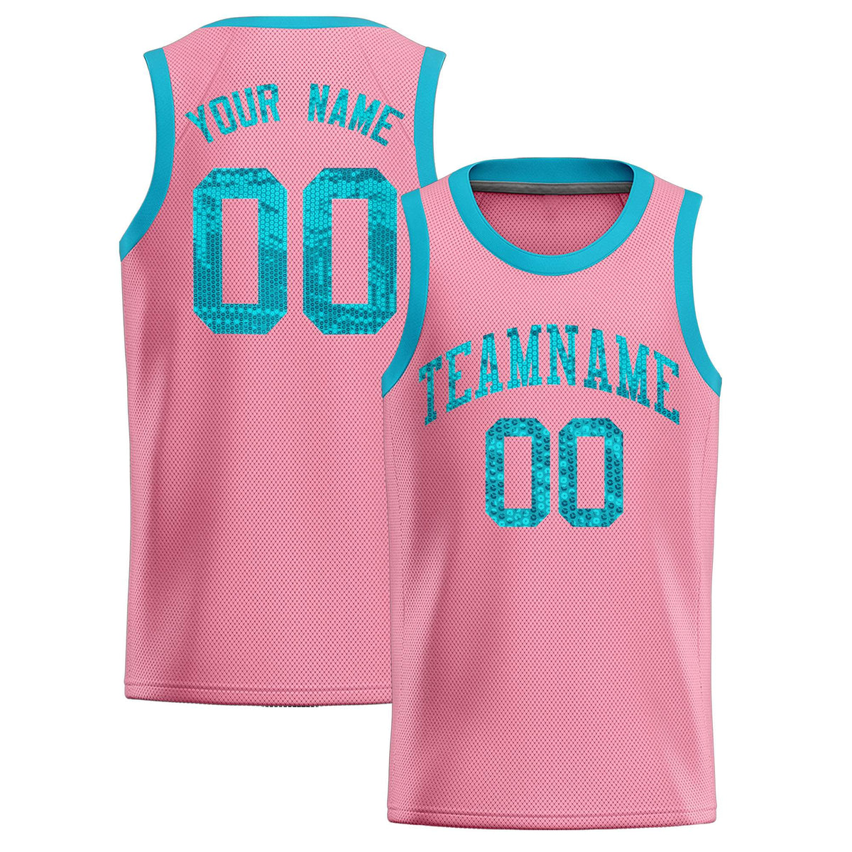 Custom Light Pink Sequined Tops Athletic Basketball Jersey|KXKSHOP