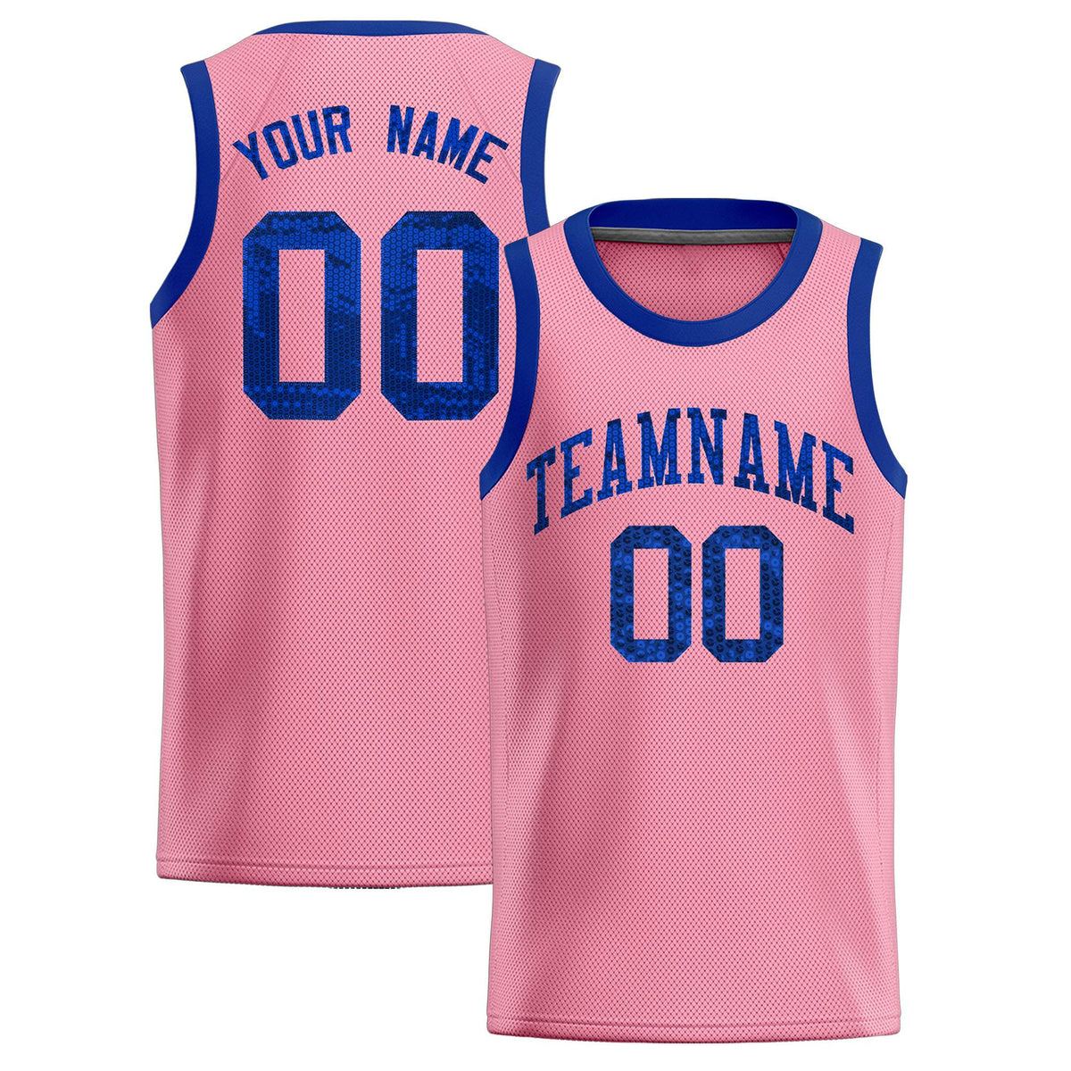 Custom Light Pink Sequined Tops Athletic Basketball Jersey|KXKSHOP