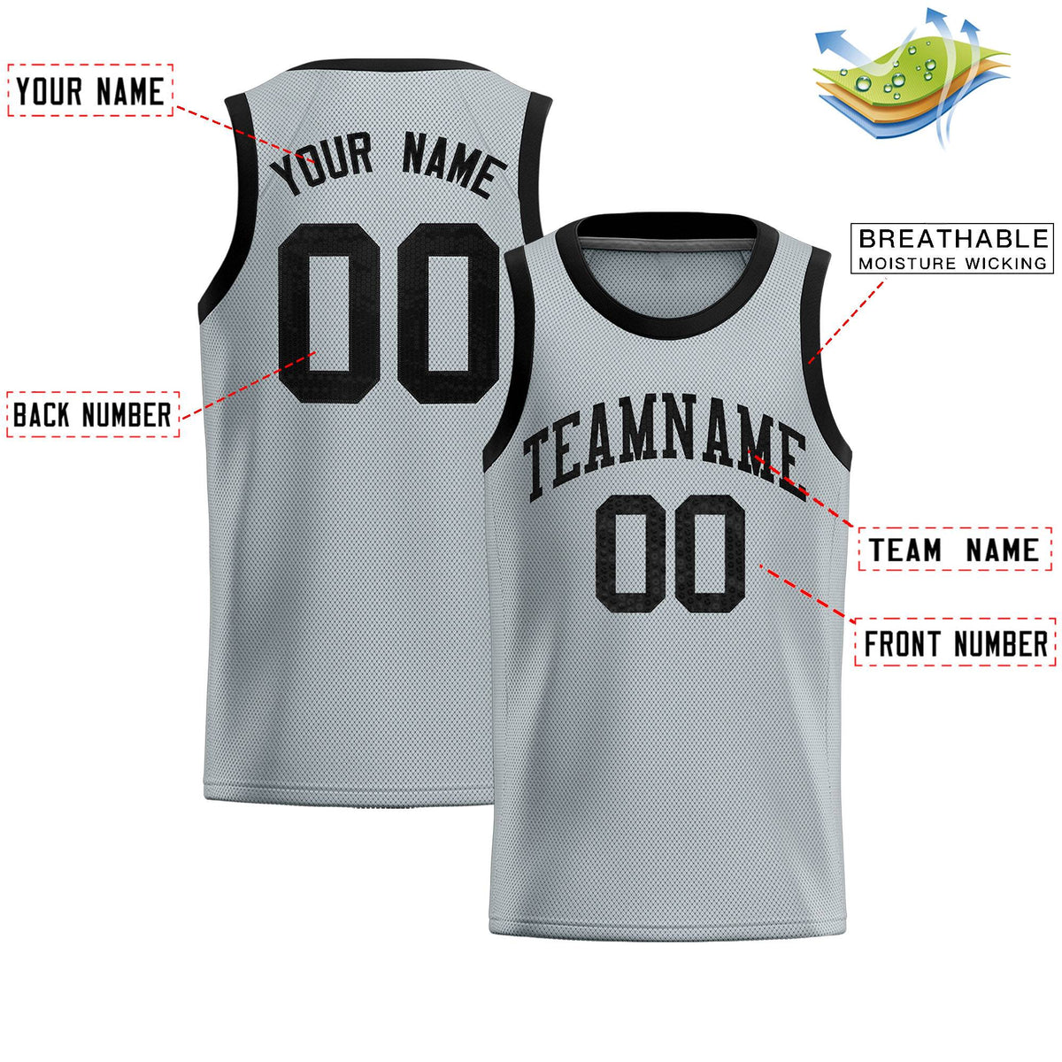 Custom Silver Sequined Tops Athletic Basketball Jersey|KXKSHOP
