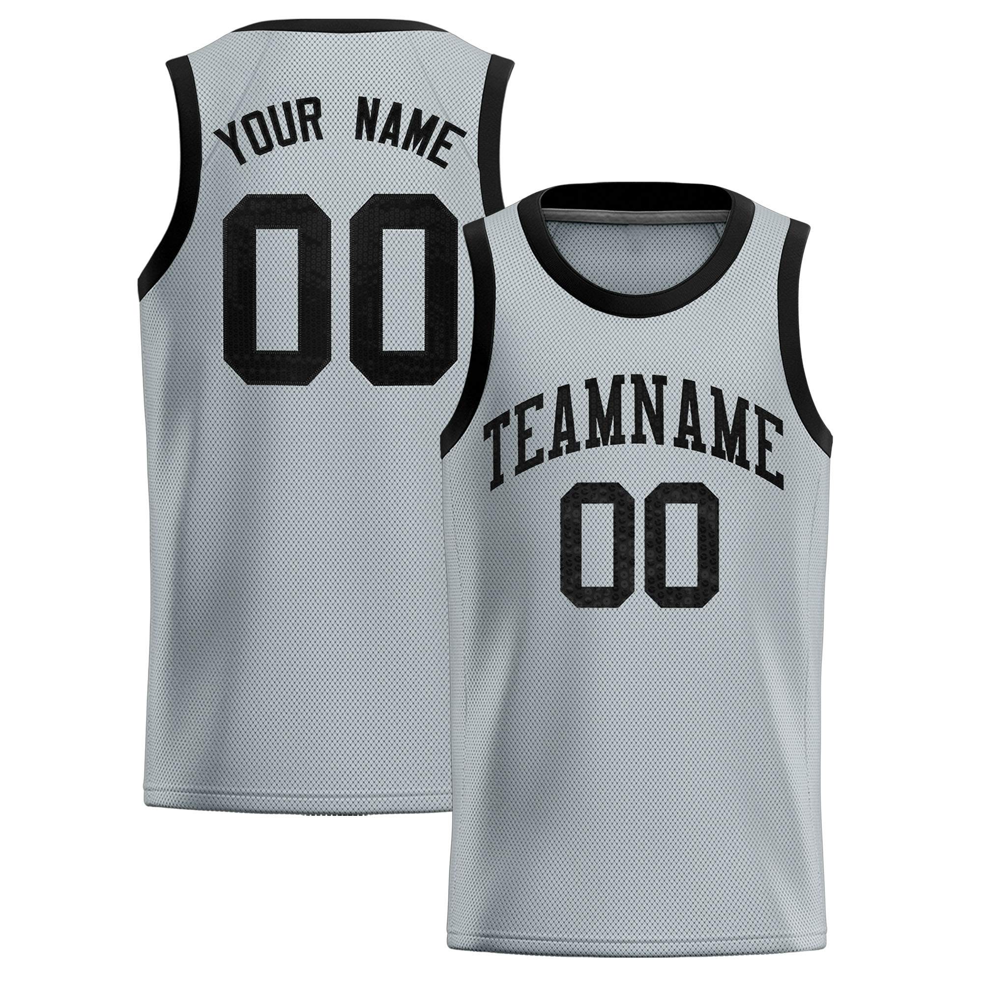 Custom Silver Sequined Tops Athletic Basketball Jersey|KXKSHOP