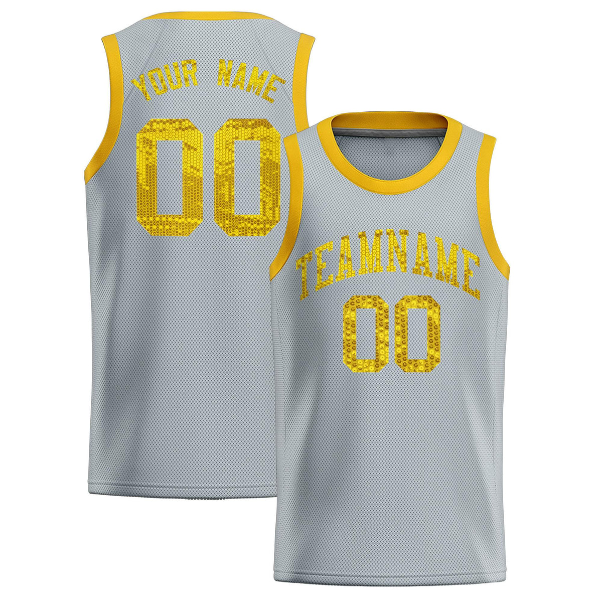 Custom Silver Sequined Tops Athletic Basketball Jersey|KXKSHOP