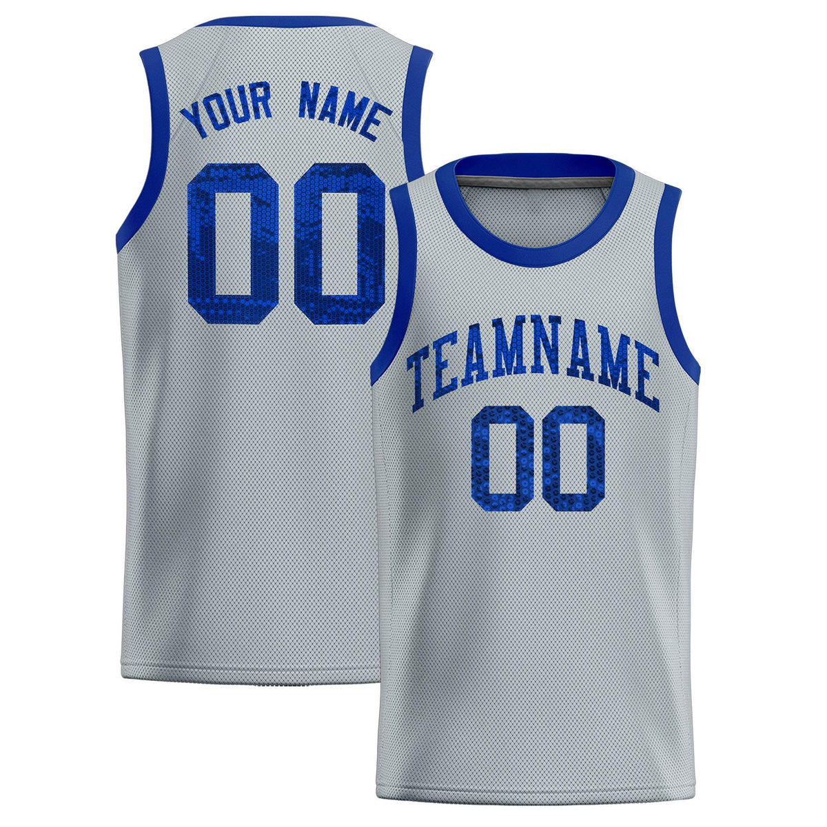 Custom Silver Sequined Tops Athletic Basketball Jersey|KXKSHOP