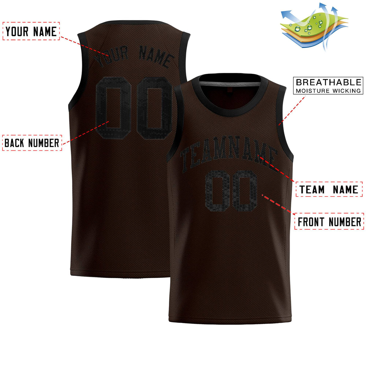 Custom Brown Sequined Tops Athletic Basketball Jersey|KXKSHOP