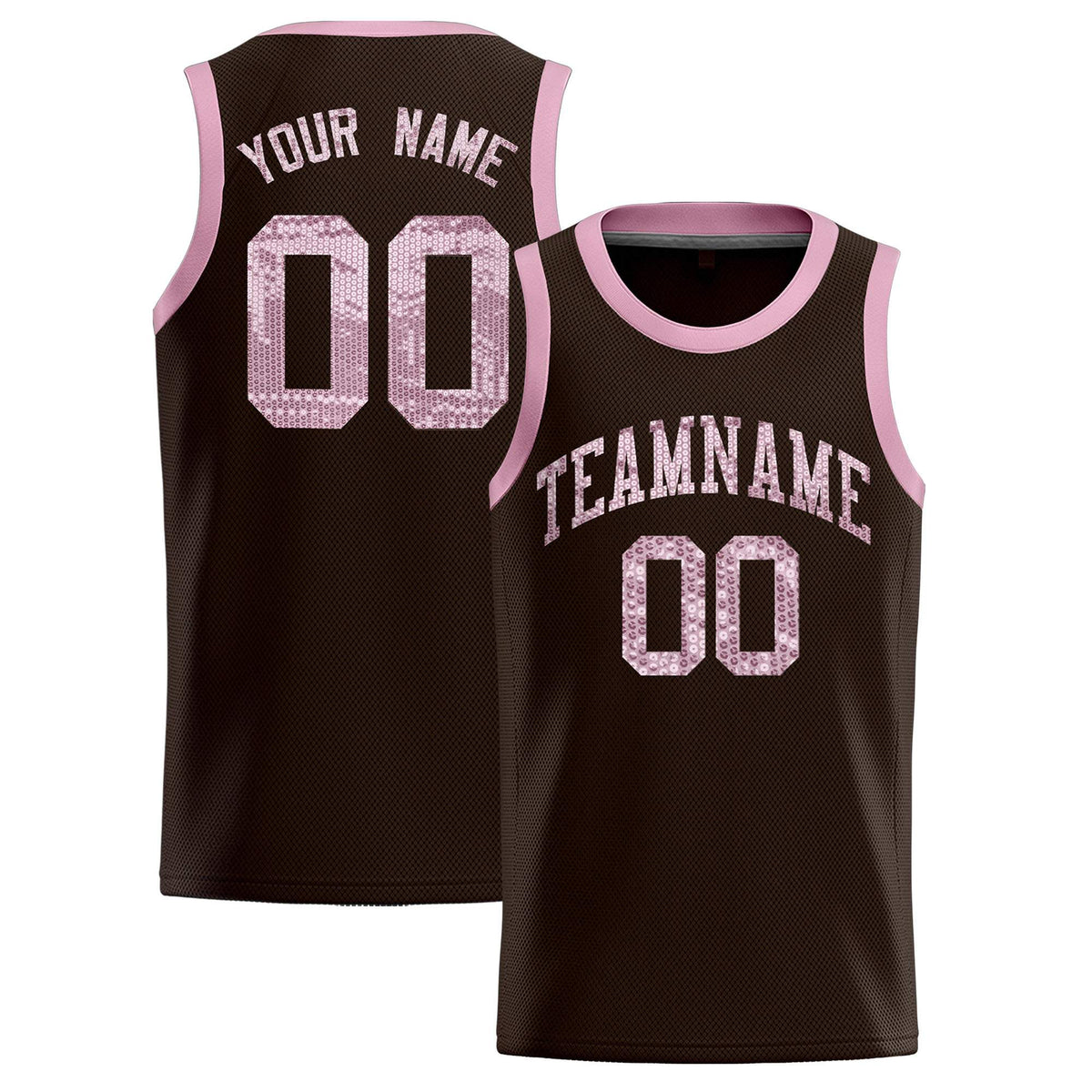 Custom Brown Sequined Tops Athletic Basketball Jersey|KXKSHOP
