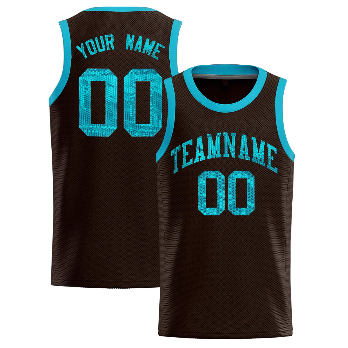 Custom Brown Sequined Tops Athletic Basketball Jersey|KXKSHOP