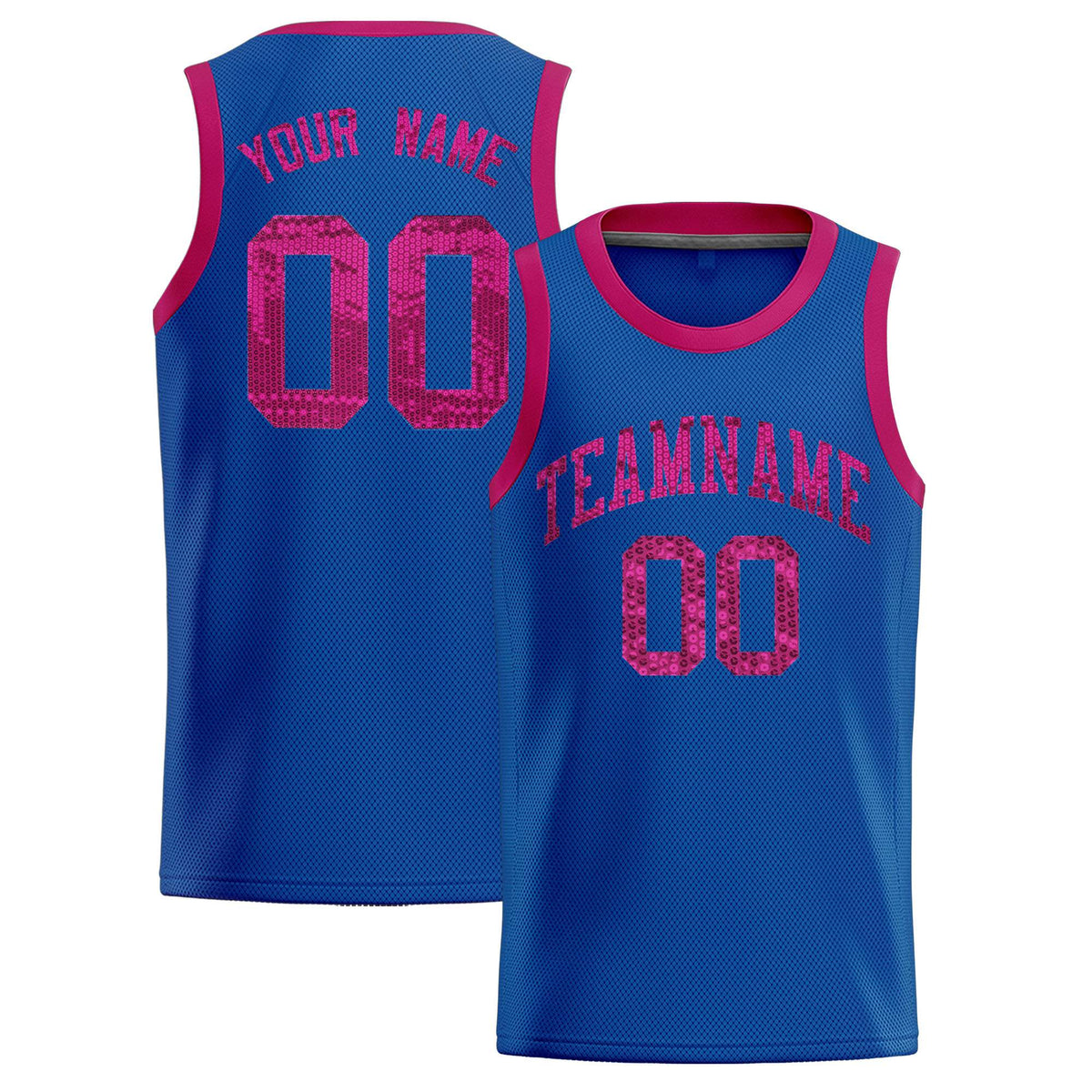 Custom Royal Sequined Tops Athletic Basketball Jersey|KXKSHOP
