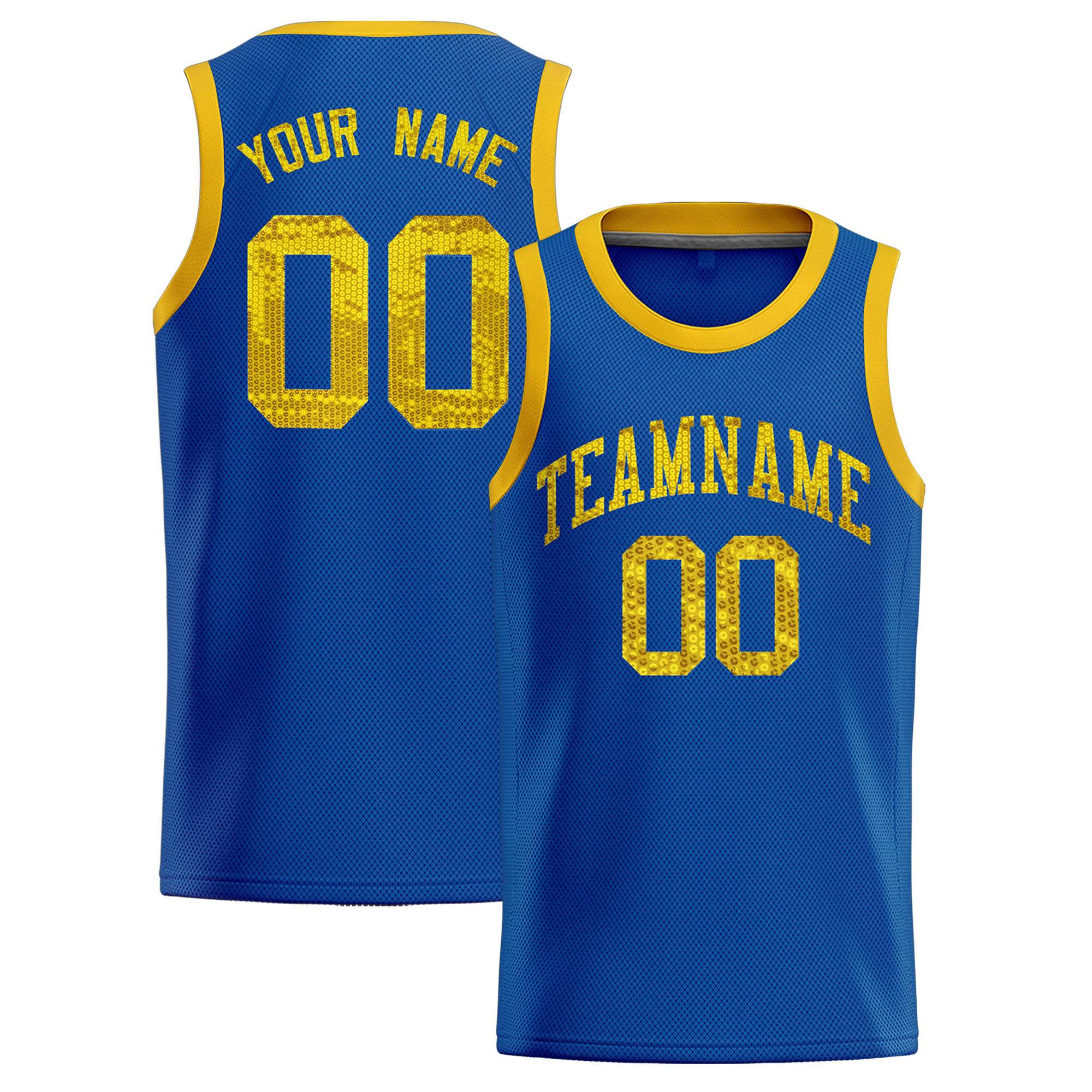 Custom Royal Sequined Tops Athletic Basketball Jersey|KXKSHOP