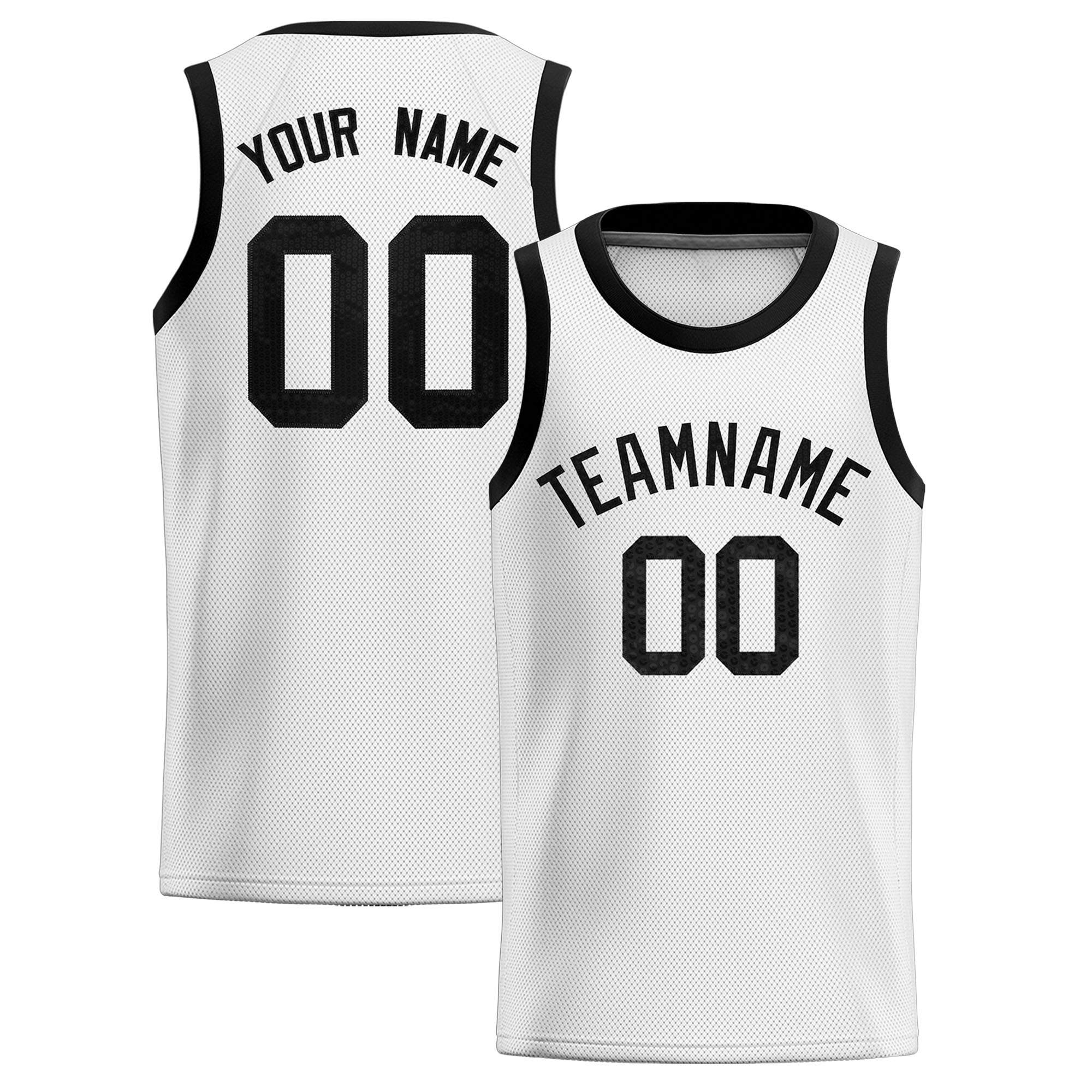 Custom White Sequined Tops Athletic Basketball Jersey|KXKSHOP
