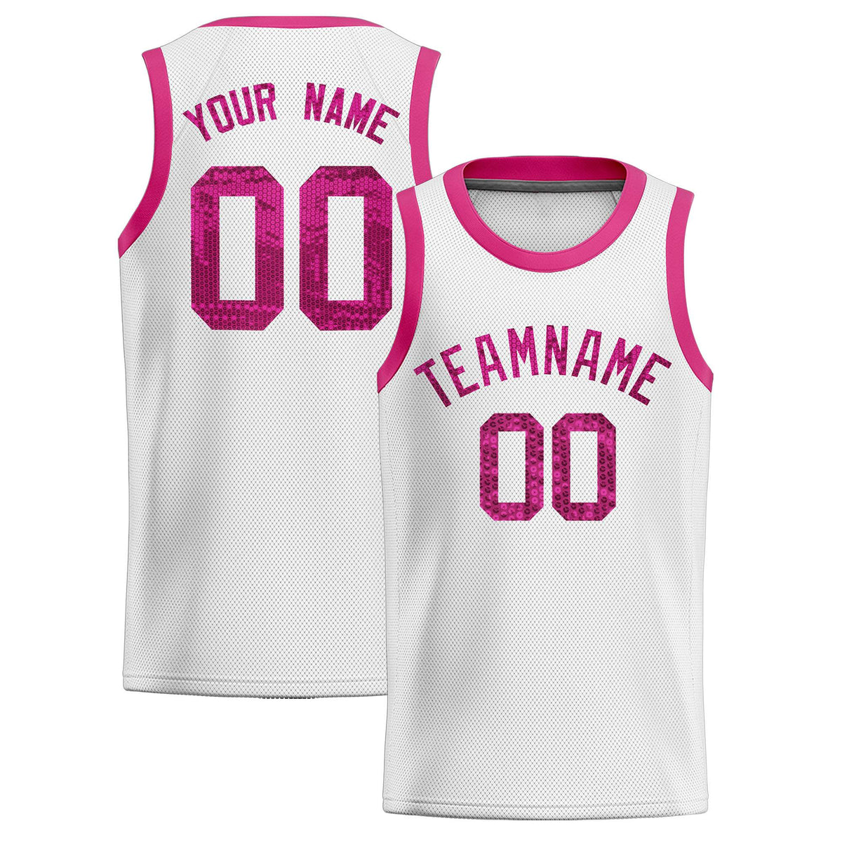Custom White Sequined Tops Athletic Basketball Jersey|KXKSHOP
