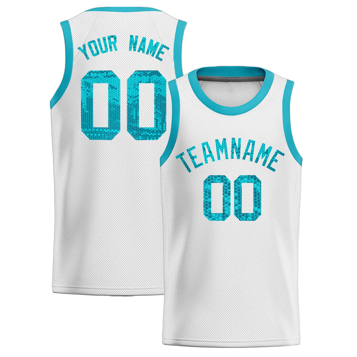 Custom White Sequined Tops Athletic Basketball Jersey|KXKSHOP