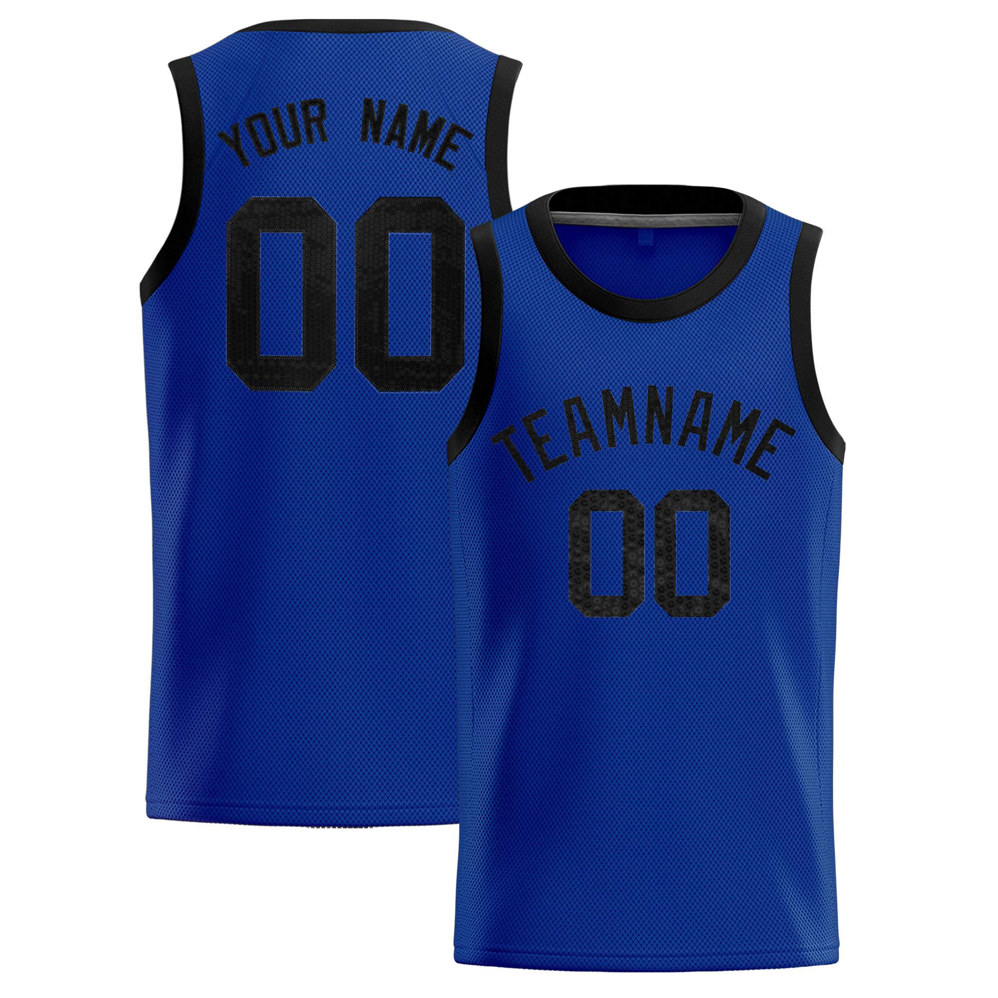 Custom Royal Sequined Tops Athletic Basketball Jersey|KXKSHOP