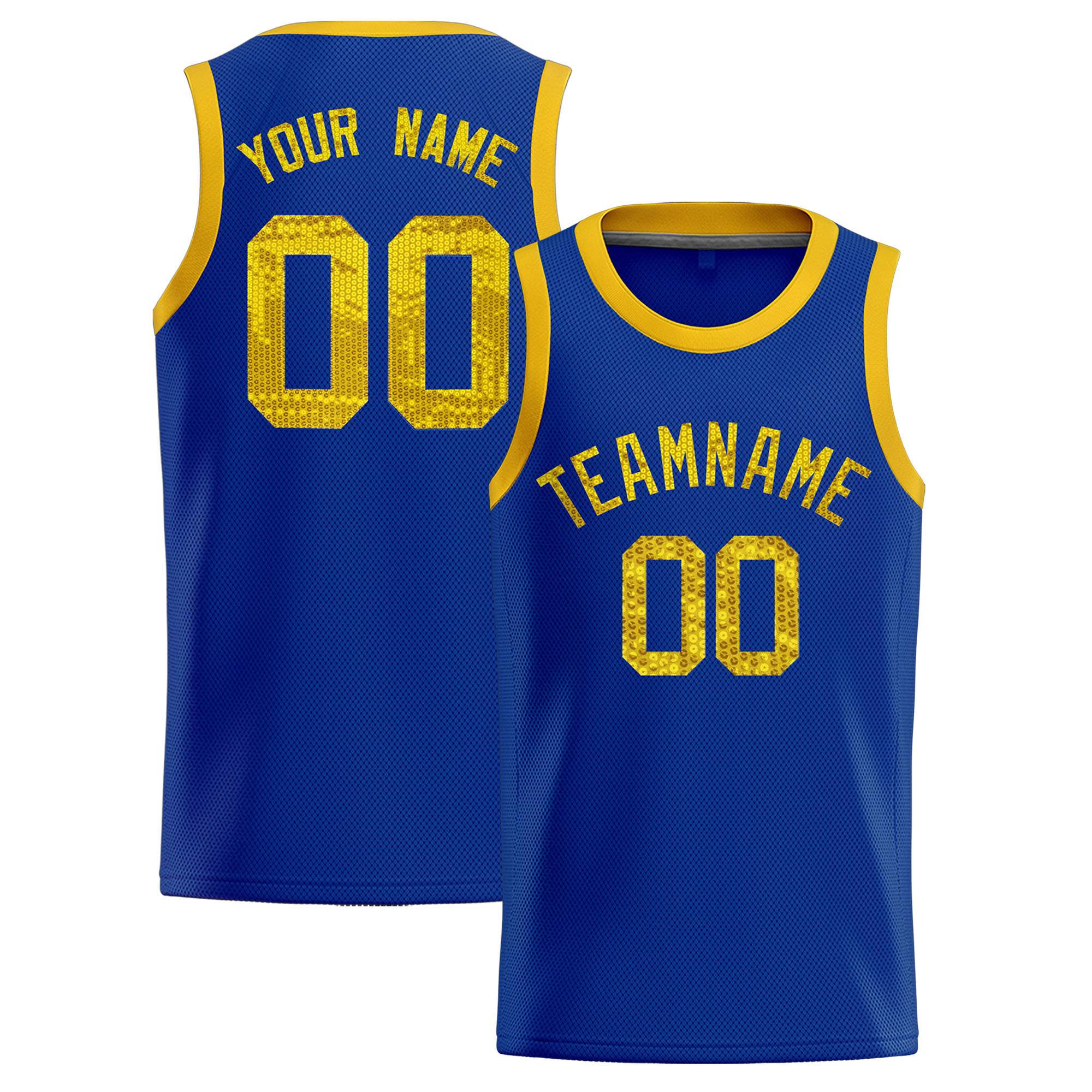 Custom Royal Sequined Tops Athletic Basketball Jersey|KXKSHOP