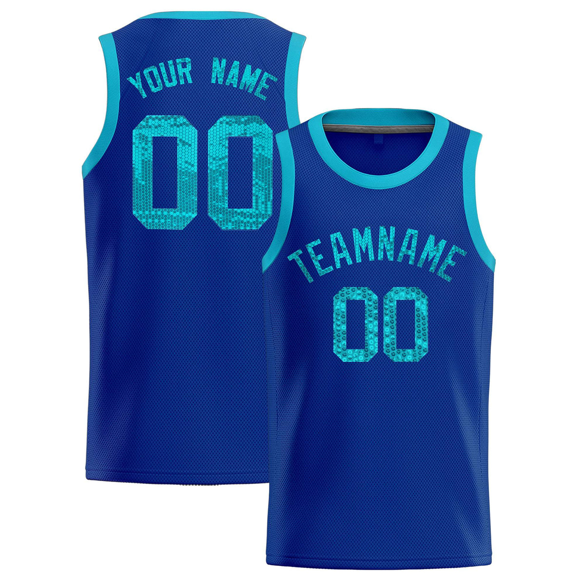 Custom Royal Sequined Tops Athletic Basketball Jersey|KXKSHOP