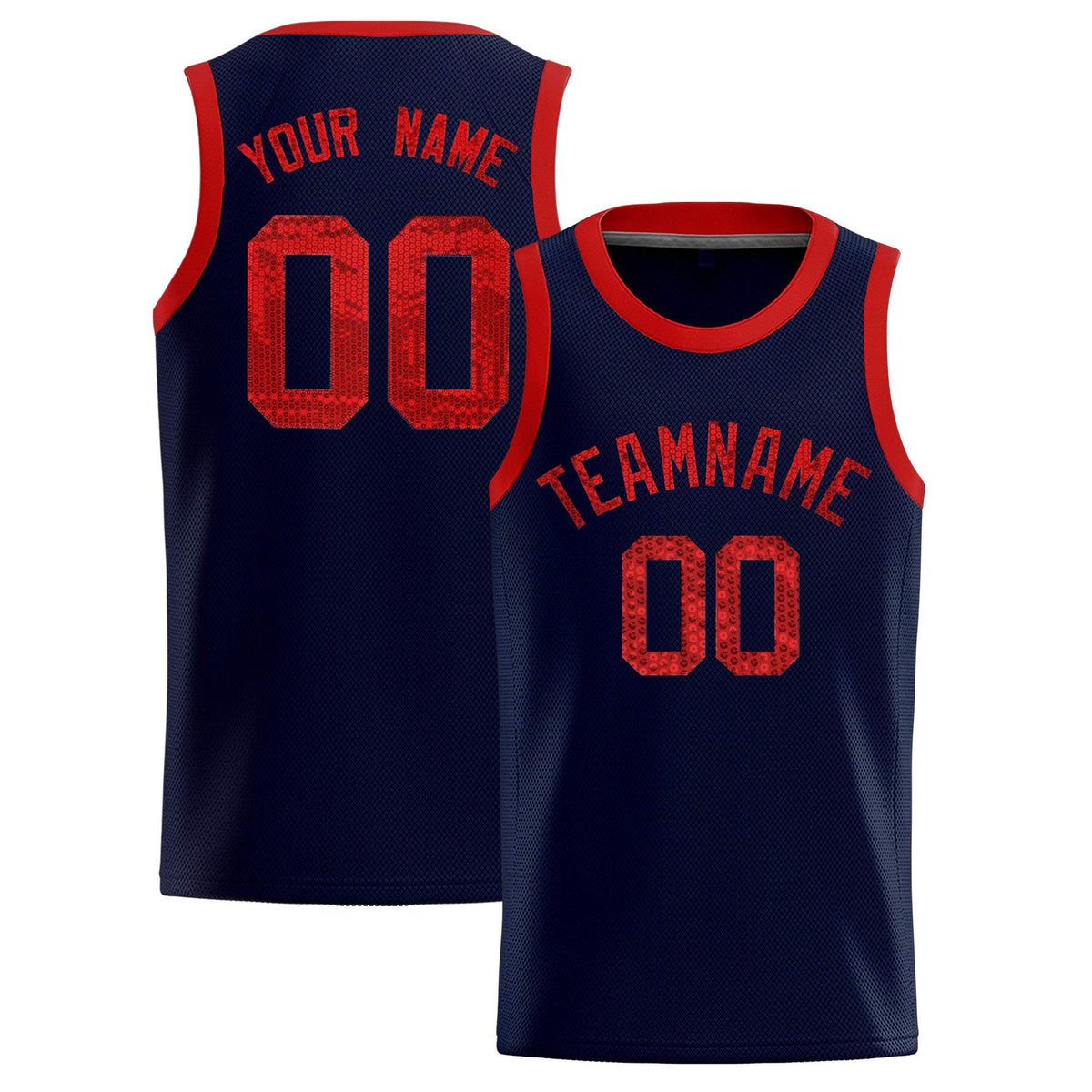 Custom Navy Sequined Tops Athletic Basketball Jersey|KXKSHOP