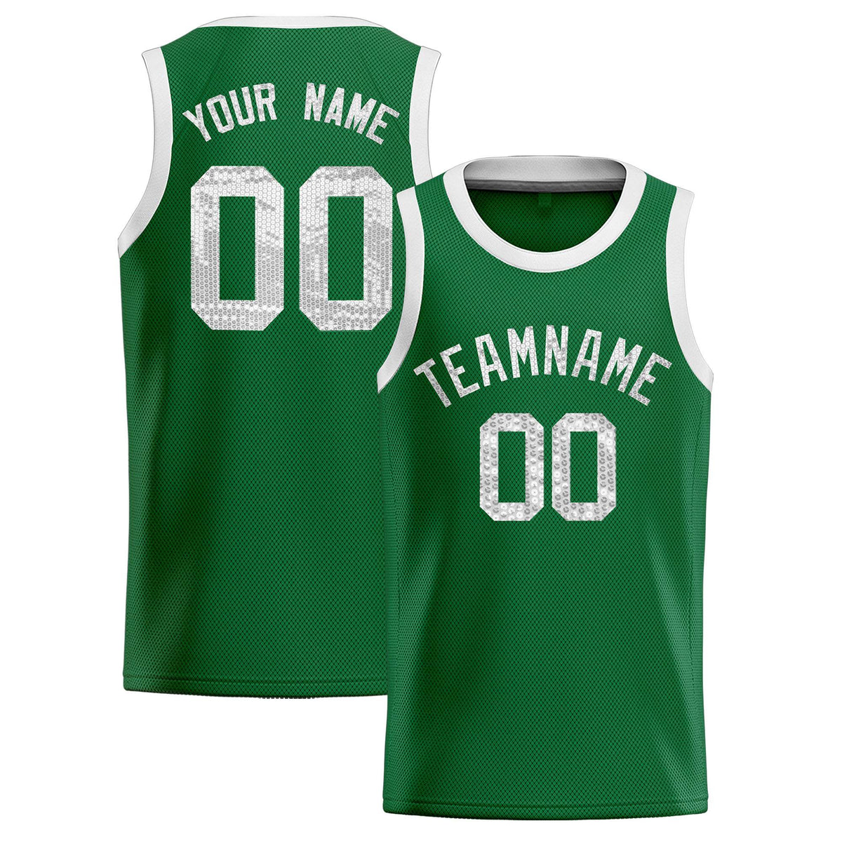 Custom Kelly Green Sequined Tops Athletic Basketball Jersey|KXKSHOP