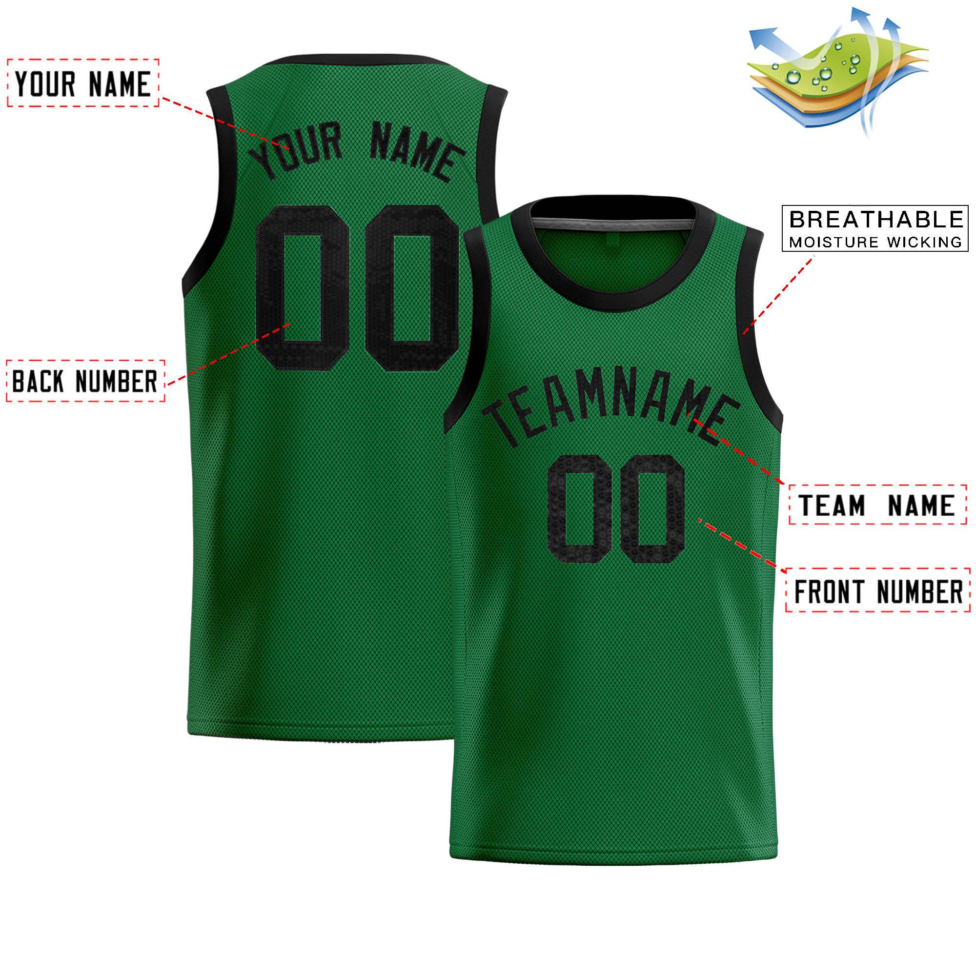 Custom Kelly Green Sequined Tops Athletic Basketball Jersey|KXKSHOP