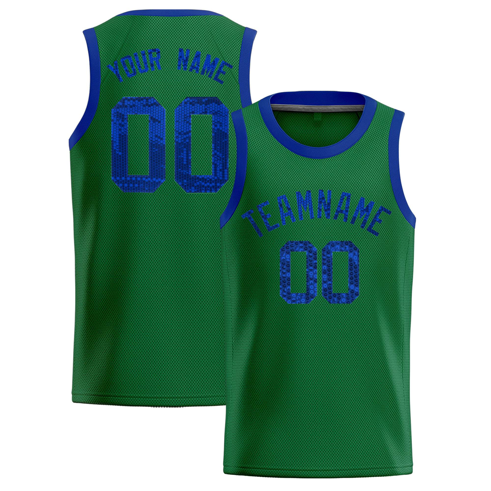 Custom Kelly Green Sequined Tops Athletic Basketball Jersey|KXKSHOP