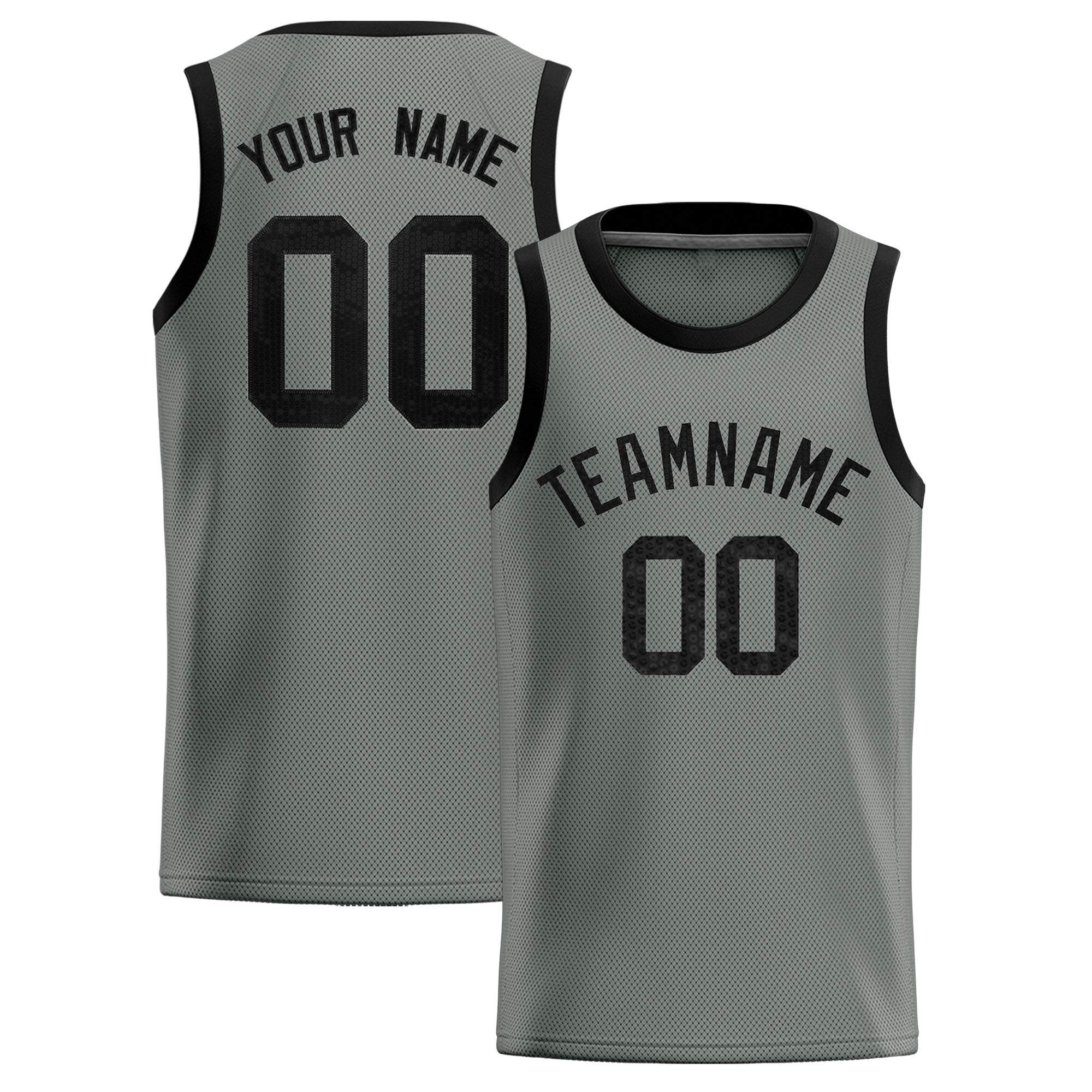 Custom Gray Sequined Tops Athletic Basketball Jersey|KXKSHOP