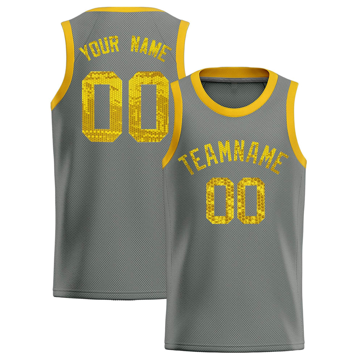 Custom Gray Sequined Tops Athletic Basketball Jersey|KXKSHOP