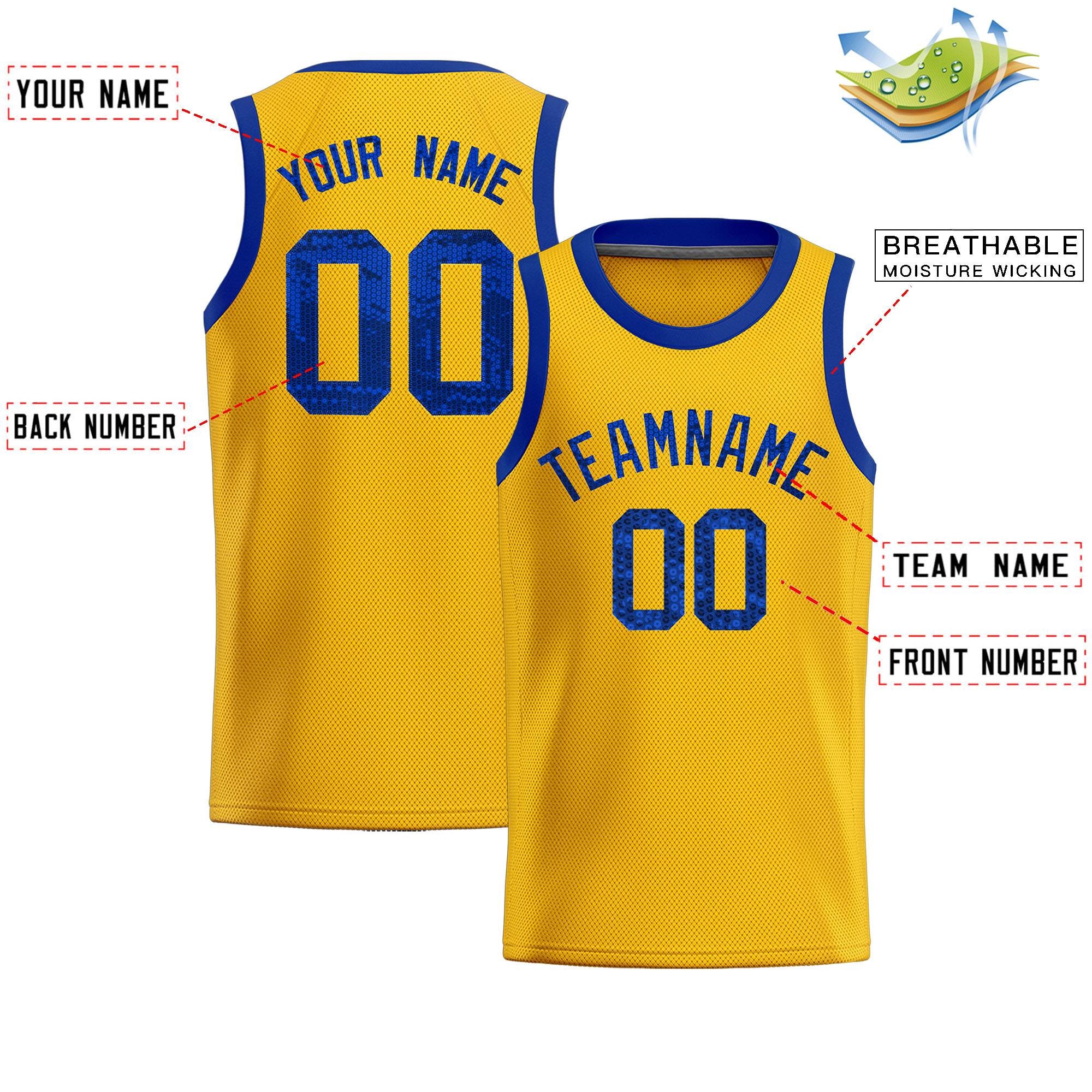 Custom Gold Sequined Tops Athletic Basketball Jersey|KXKSHOP