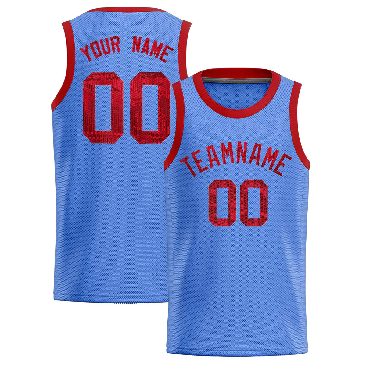 Custom Light Blue Sequined Tops Athletic Basketball Jersey|KXKSHOP