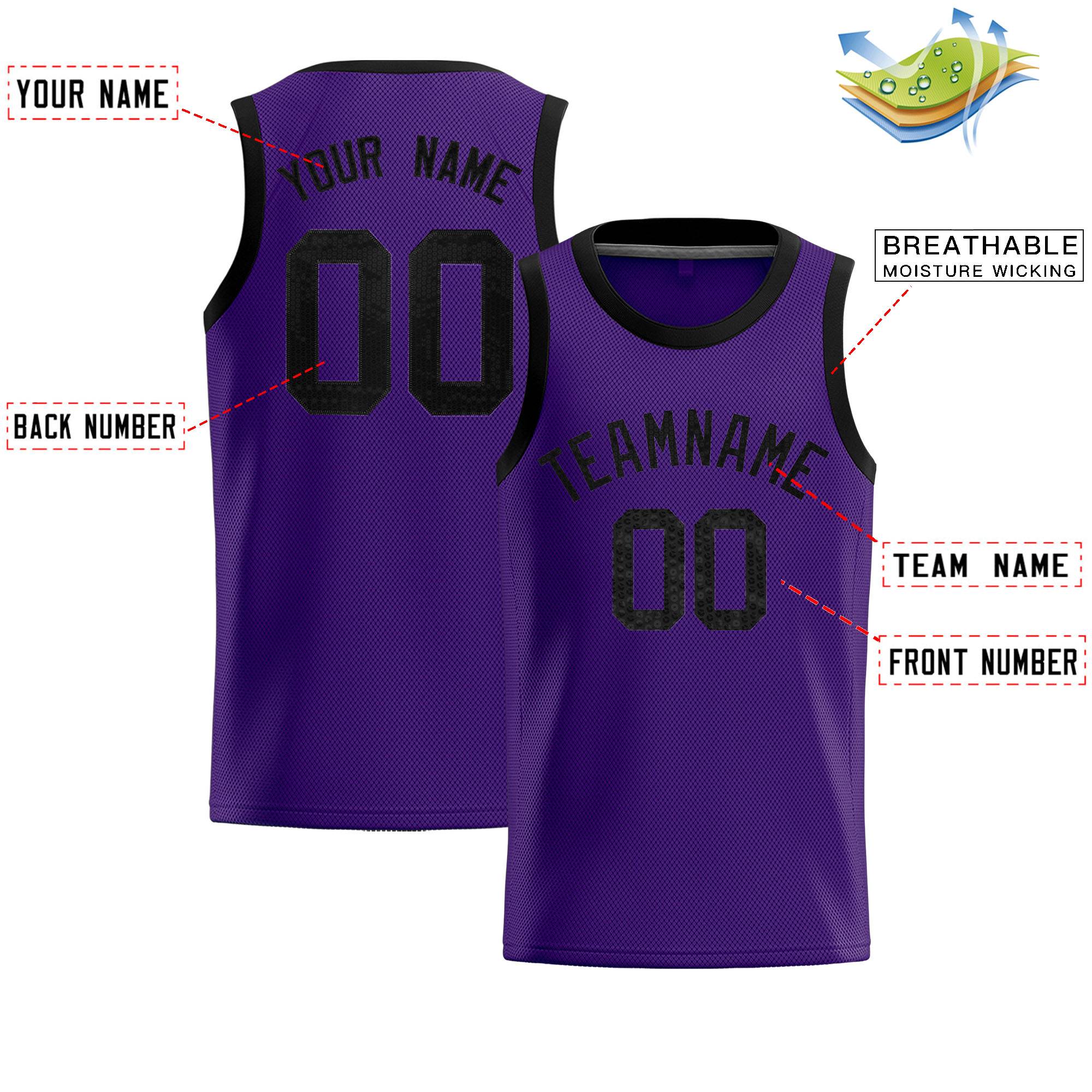 Custom Purple Sequined Tops Athletic Basketball Jersey|KXKSHOP