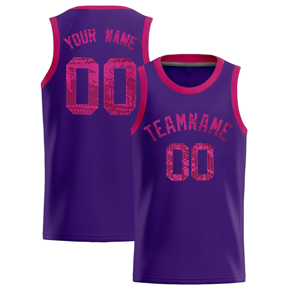 Custom Purple Sequined Tops Athletic Basketball Jersey|KXKSHOP