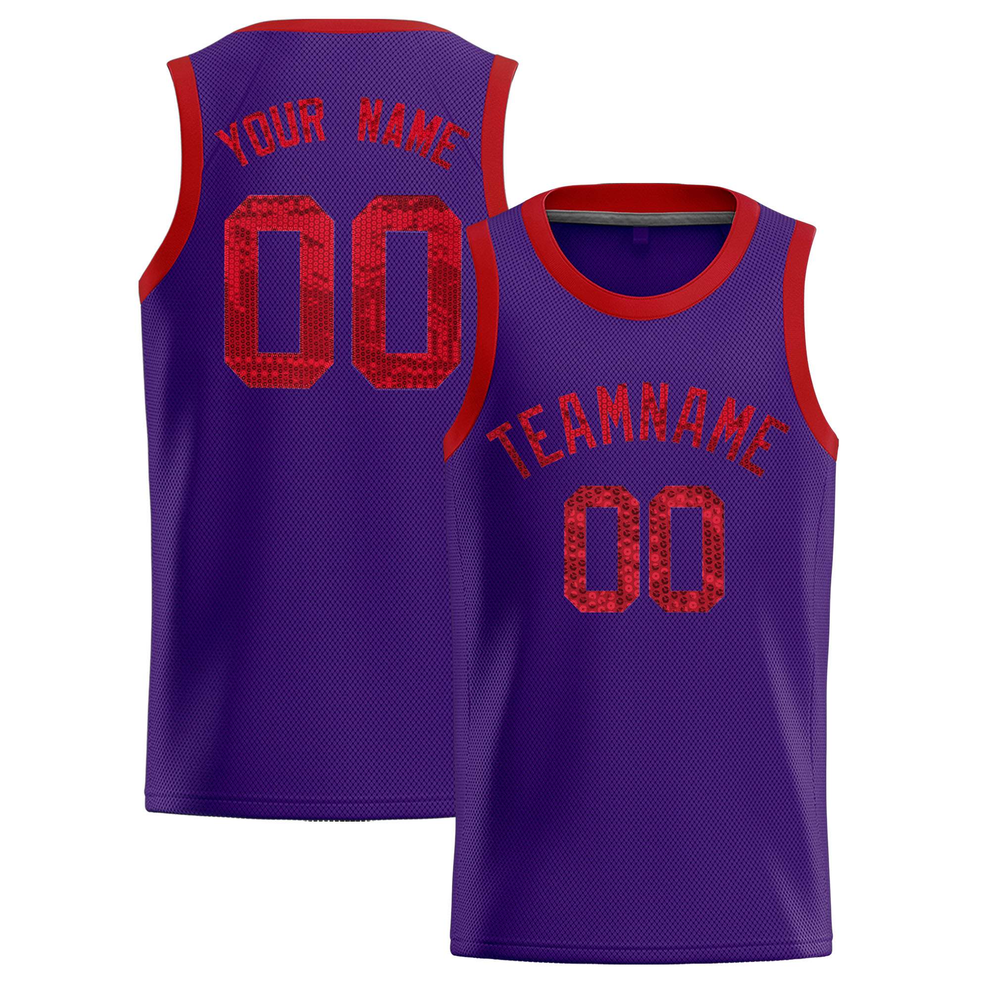 Custom Purple Sequined Tops Athletic Basketball Jersey|KXKSHOP